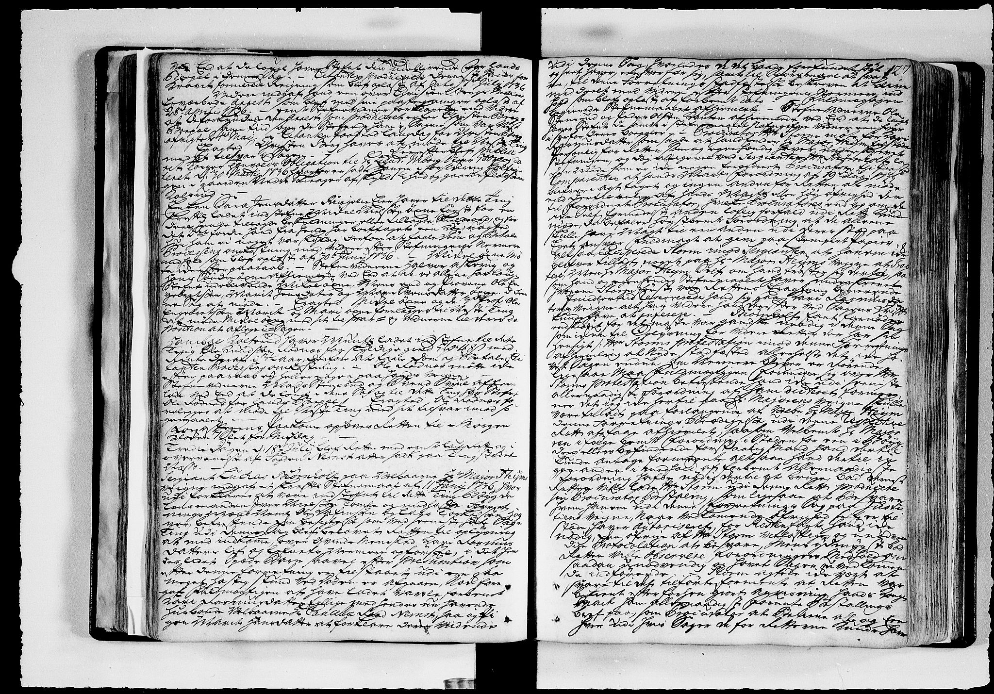 Hadeland, Land og Valdres sorenskriveri, SAH/TING-028/G/Gb/L0053: Tingbok, 1735-1738, s. 126b-127a