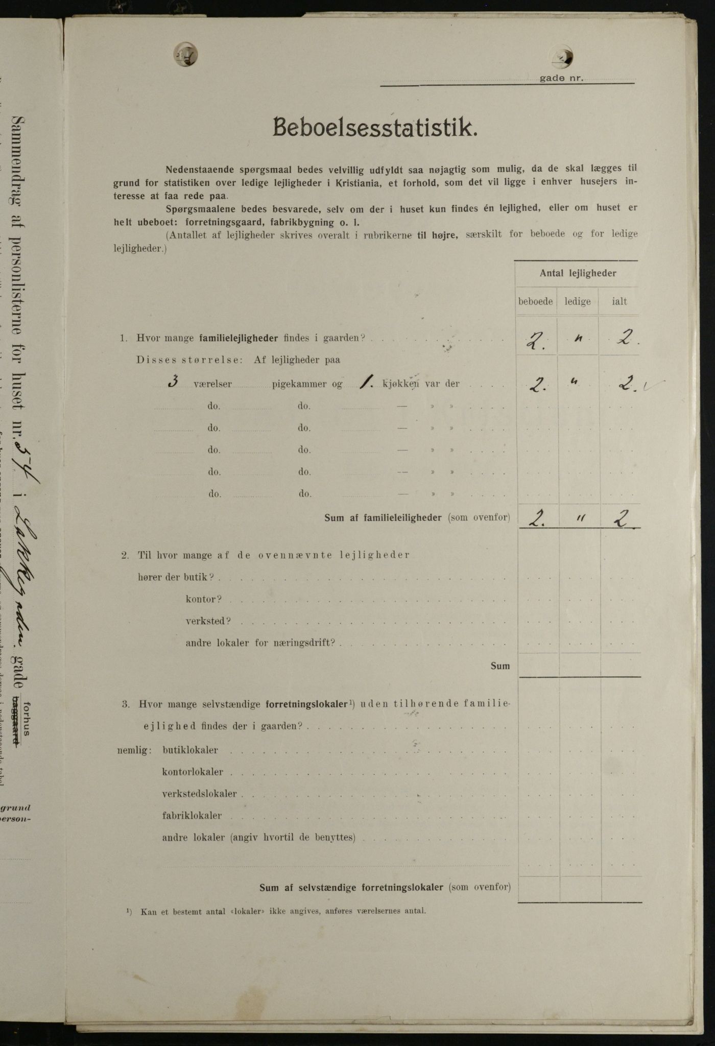 OBA, Kommunal folketelling 1.2.1908 for Kristiania kjøpstad, 1908, s. 50176