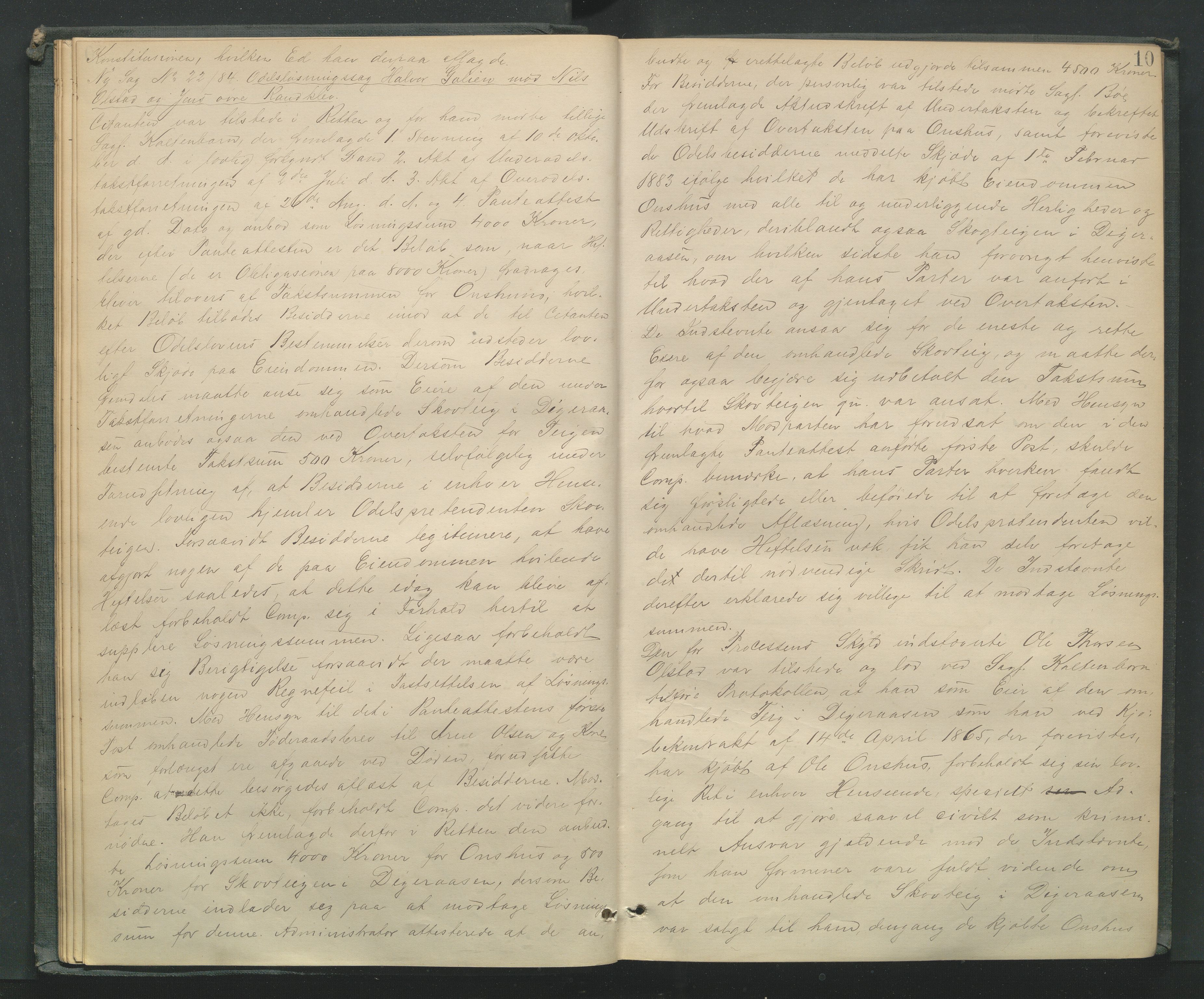 Mellom-Gudbrandsdal sorenskriveri, AV/SAH-TING-038/G/Gb/L0007: Tingbok, 1884-1888, s. 9b-10a