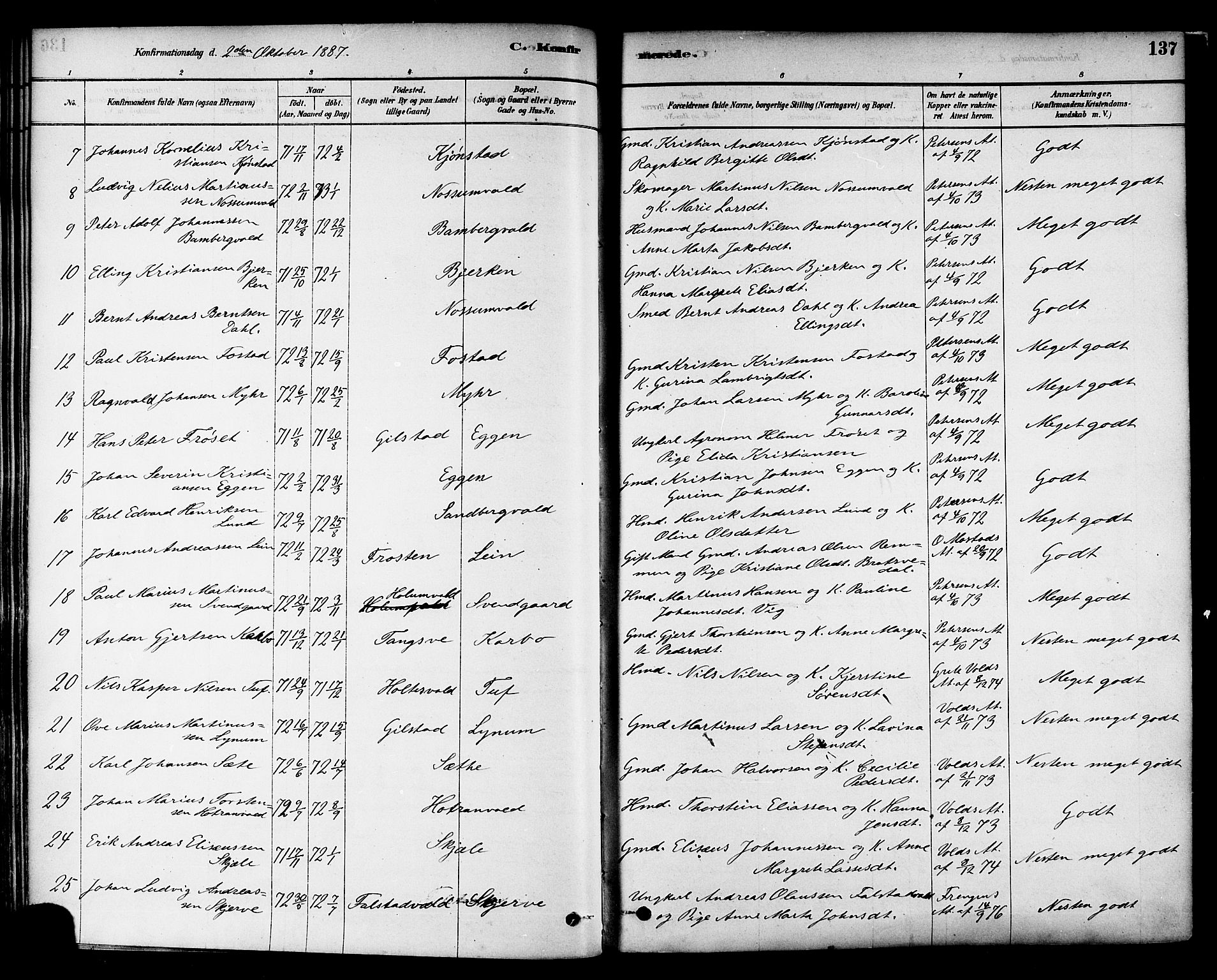 Ministerialprotokoller, klokkerbøker og fødselsregistre - Nord-Trøndelag, SAT/A-1458/717/L0159: Ministerialbok nr. 717A09, 1878-1898, s. 137