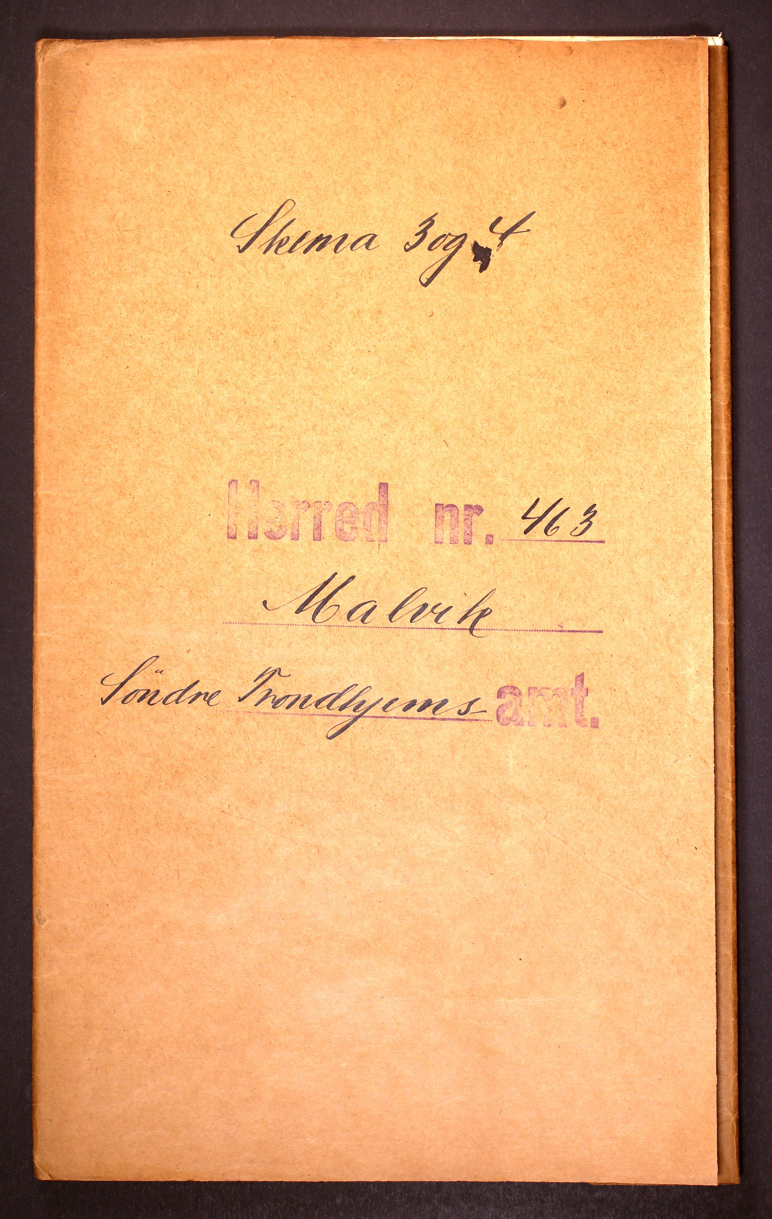 RA, Folketelling 1910 for 1663 Malvik herred, 1910, s. 1