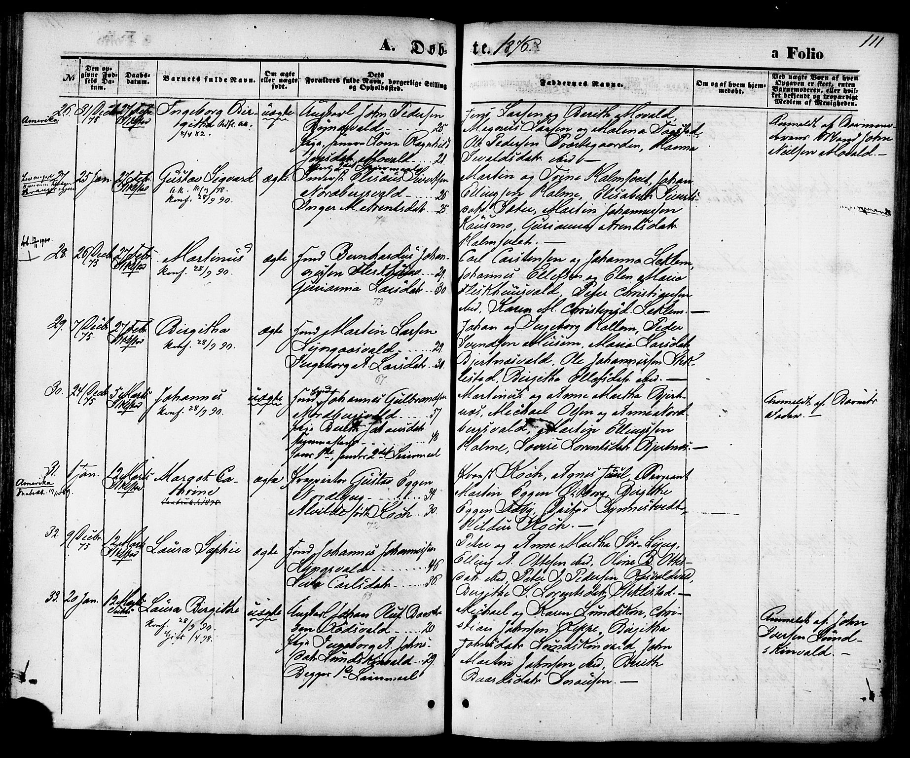 Ministerialprotokoller, klokkerbøker og fødselsregistre - Nord-Trøndelag, AV/SAT-A-1458/723/L0242: Ministerialbok nr. 723A11, 1870-1880, s. 111