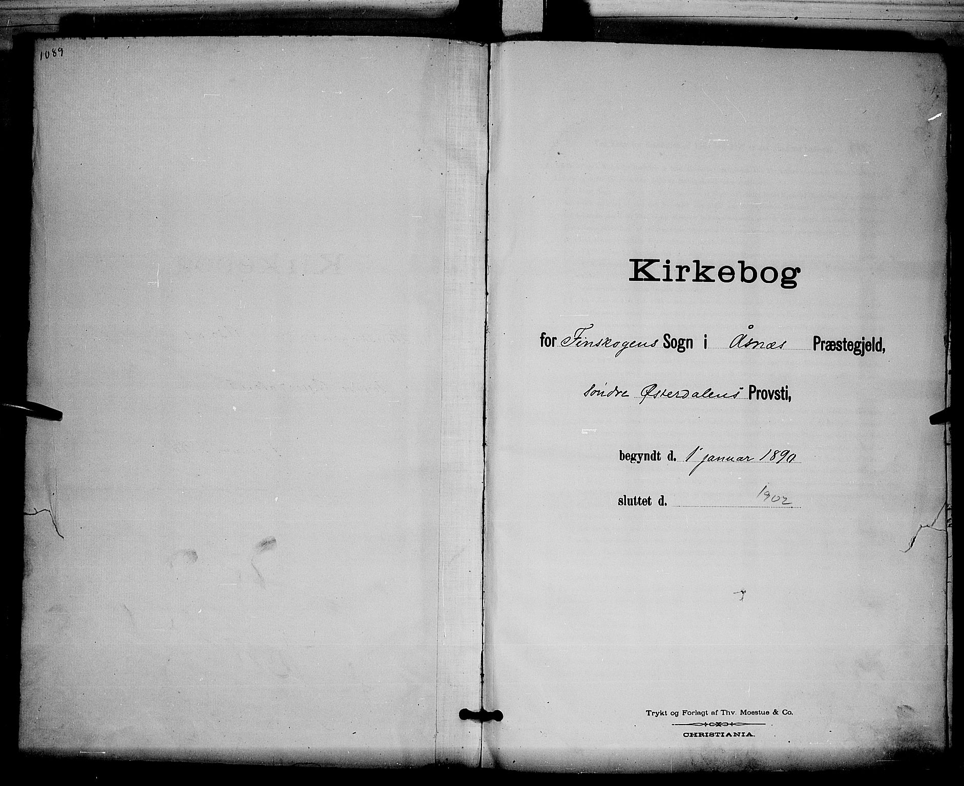 Åsnes prestekontor, SAH/PREST-042/H/Ha/Hab/L0003: Klokkerbok nr. 3, 1890-1902