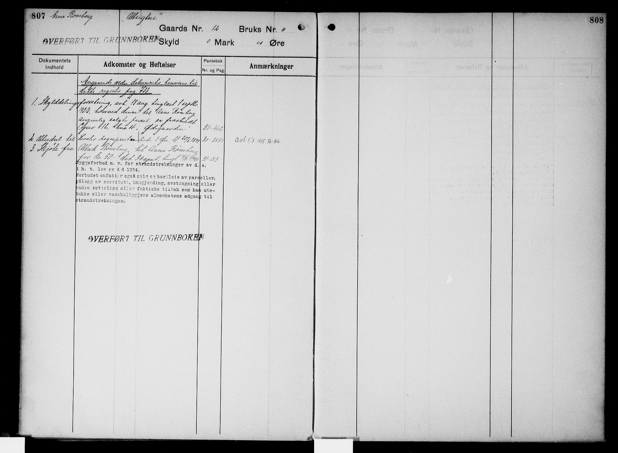 Onsøy sorenskriveri, AV/SAO-A-10474/G/Gb/Gbc/L0003: Panteregister nr. III 3, 1913, s. 807-808
