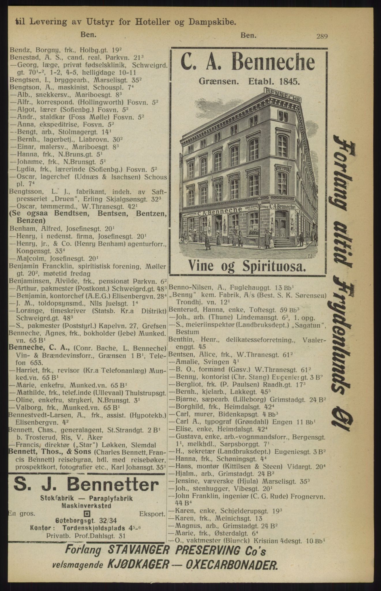 Kristiania/Oslo adressebok, PUBL/-, 1914, s. 289