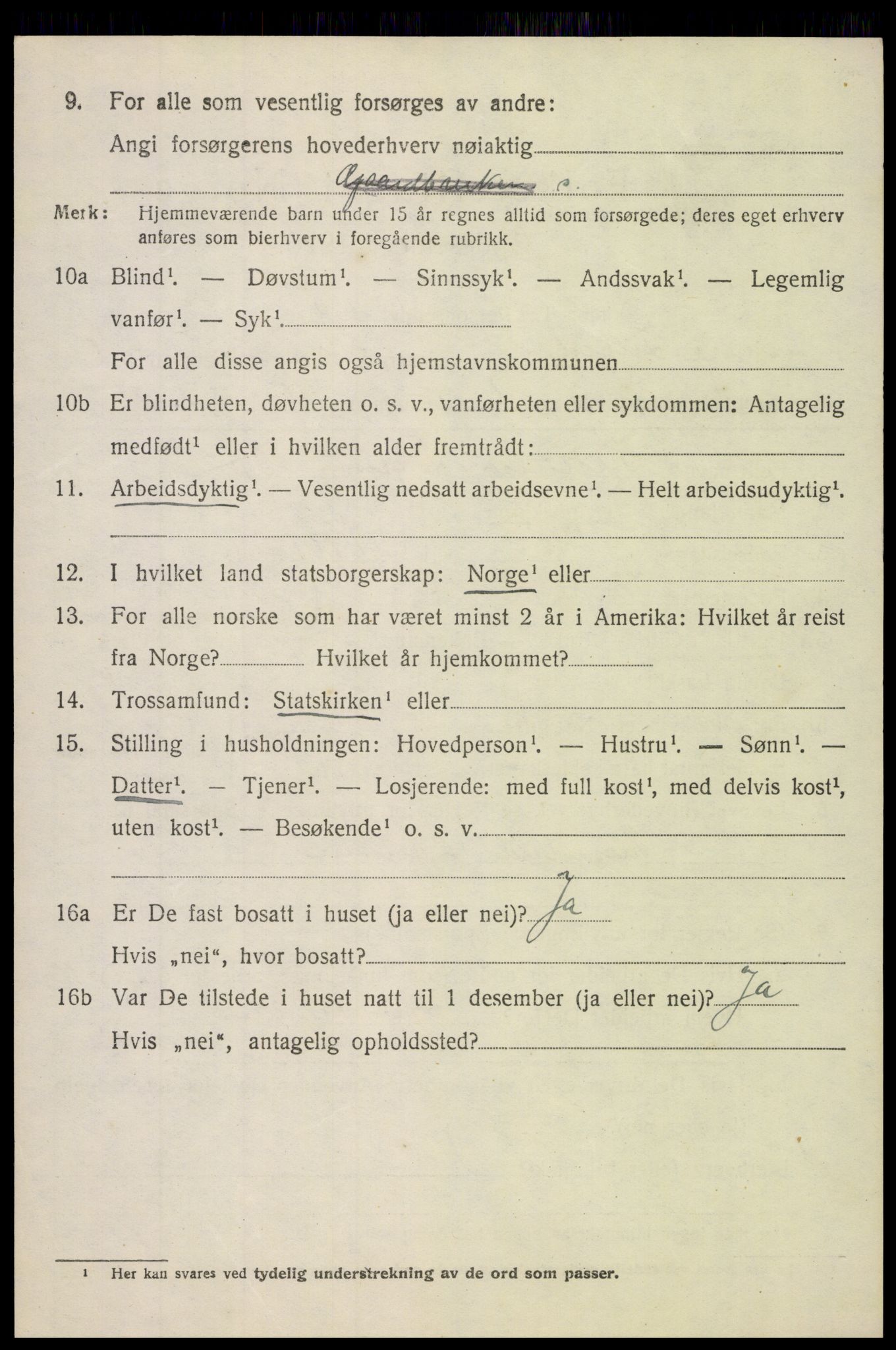SAH, Folketelling 1920 for 0536 Søndre Land herred, 1920, s. 8188