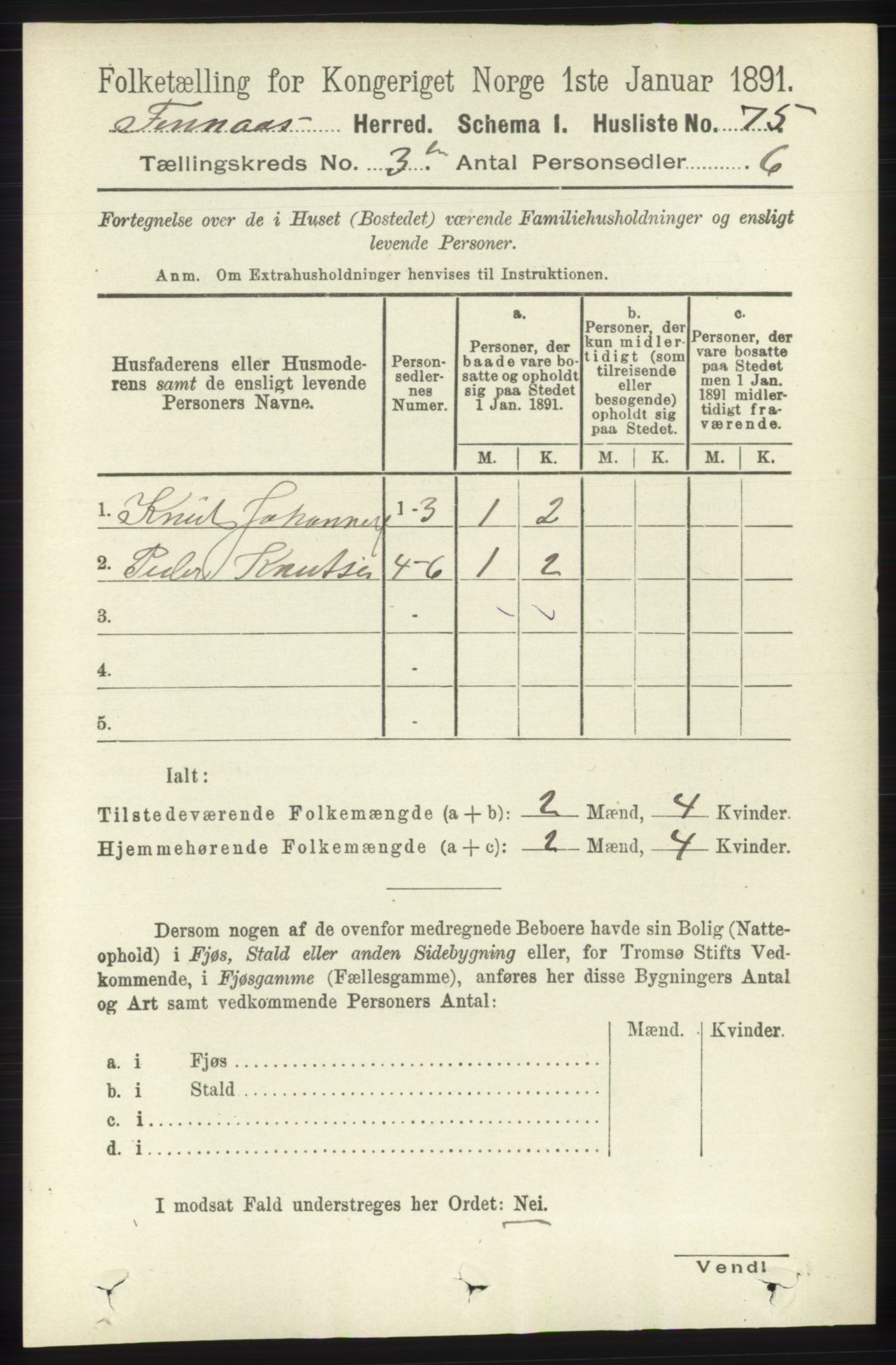 RA, Folketelling 1891 for 1218 Finnås herred, 1891, s. 1108