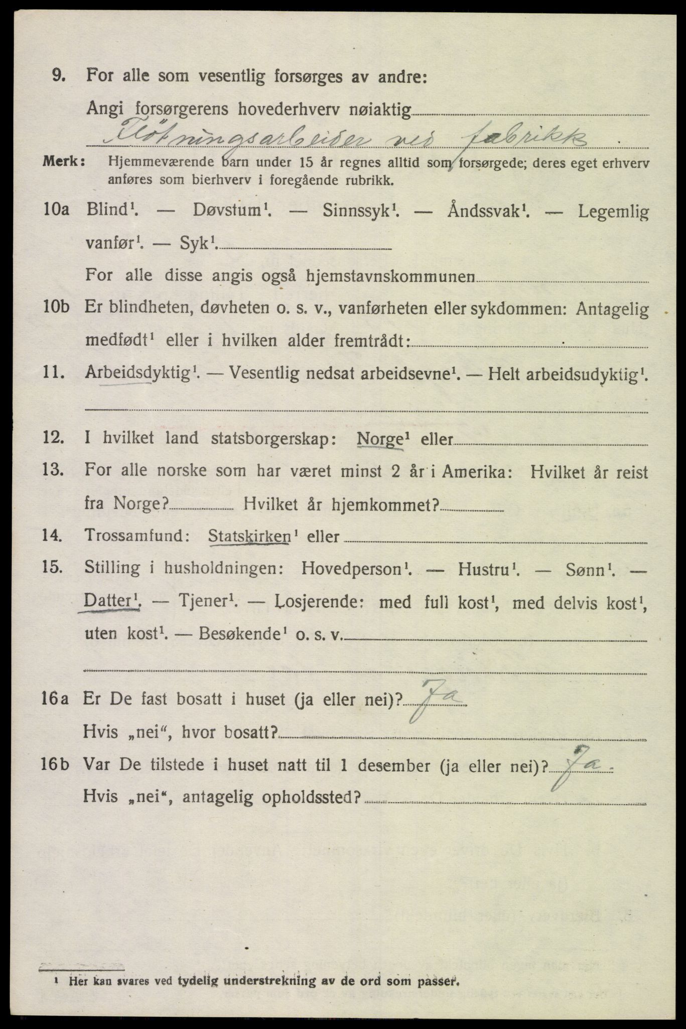 SAK, Folketelling 1920 for 1014 Vennesla herred, 1920, s. 1053