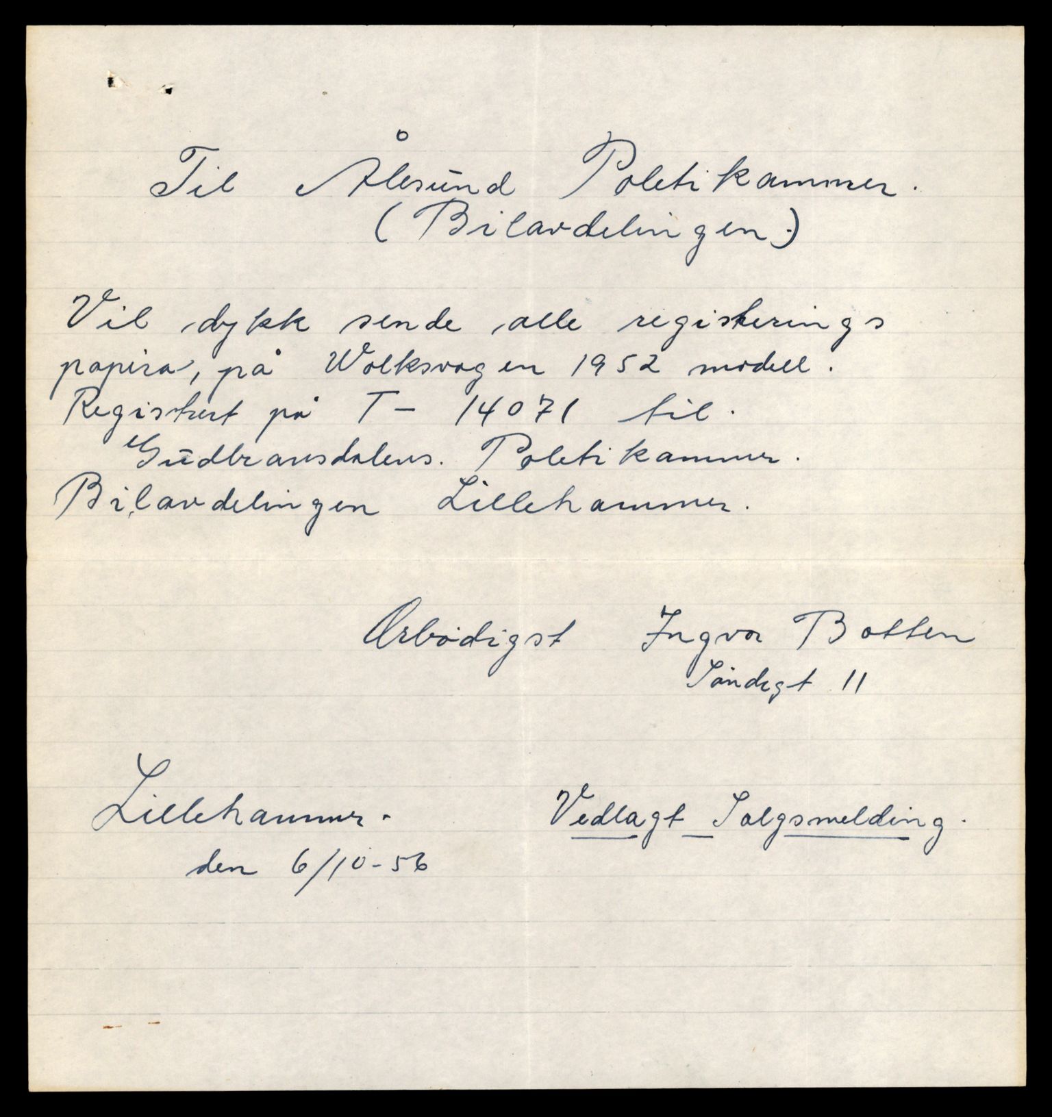 Møre og Romsdal vegkontor - Ålesund trafikkstasjon, AV/SAT-A-4099/F/Fe/L0042: Registreringskort for kjøretøy T 13906 - T 14079, 1927-1998, s. 3013