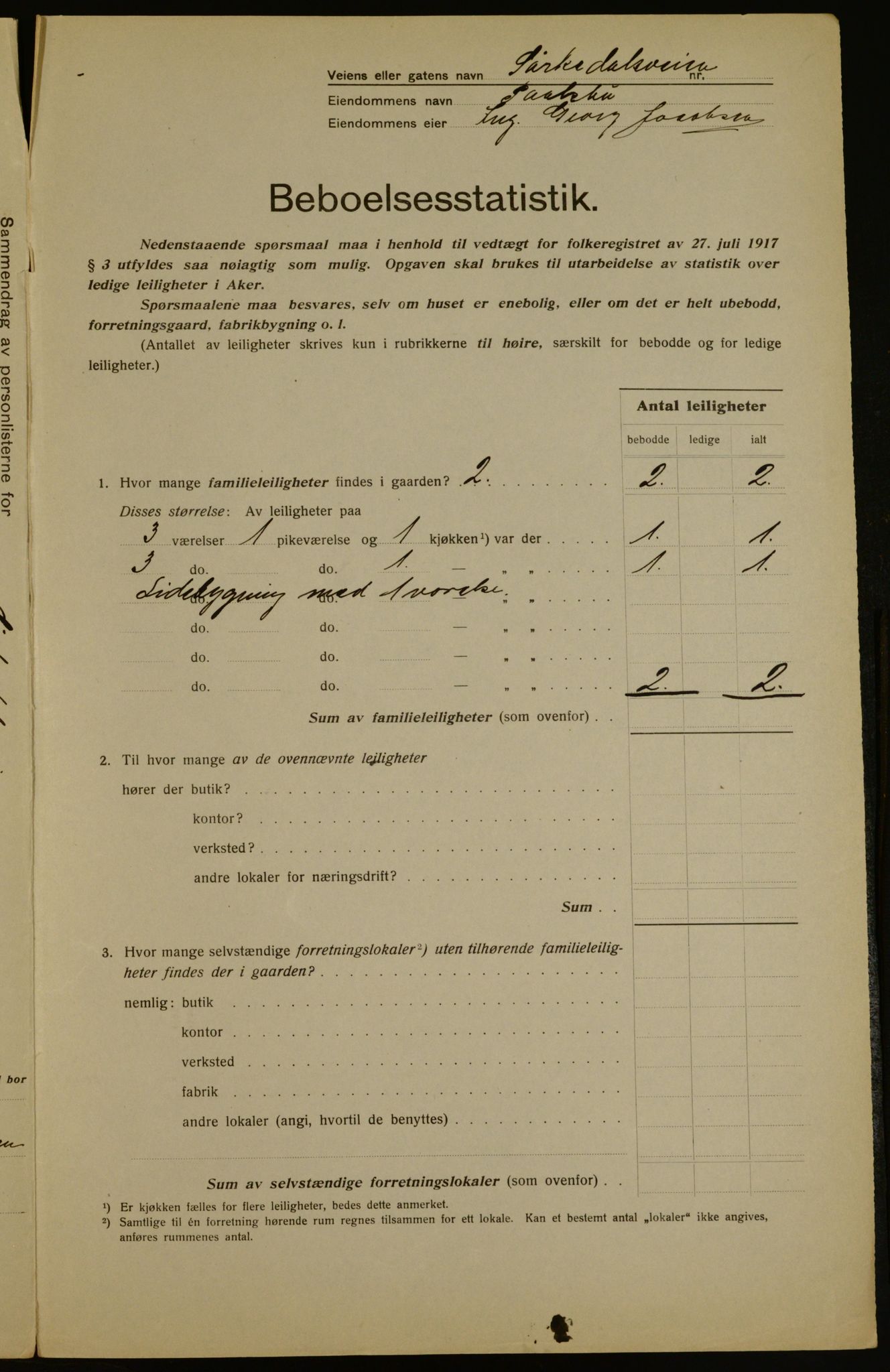 OBA, Kommunal folketelling 1.12.1917 for Aker, 1917, s. 70