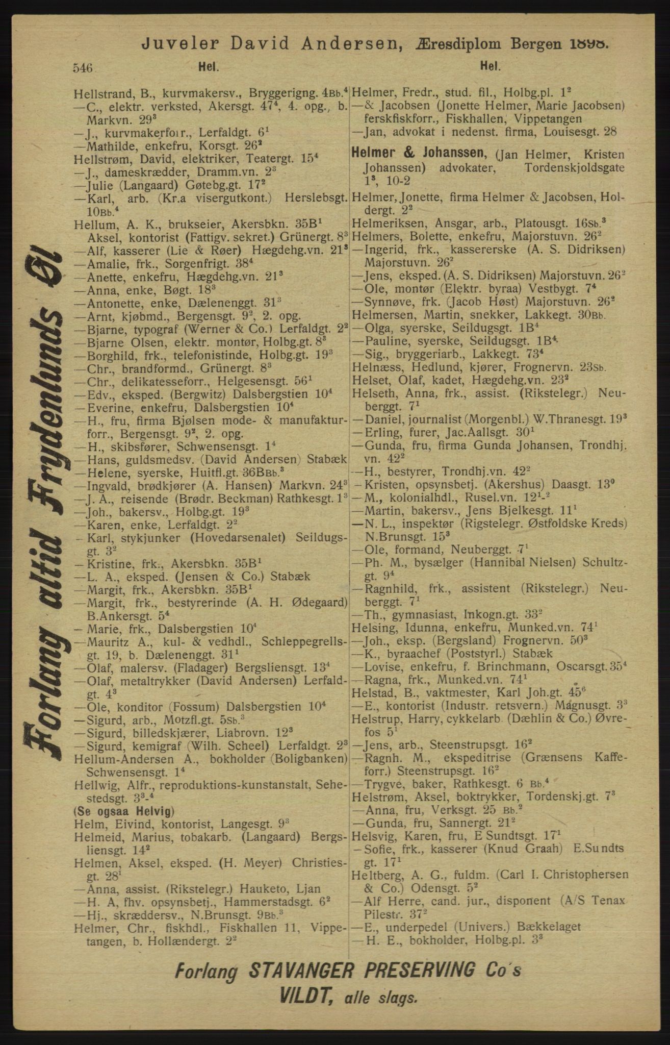 Kristiania/Oslo adressebok, PUBL/-, 1913, s. 558