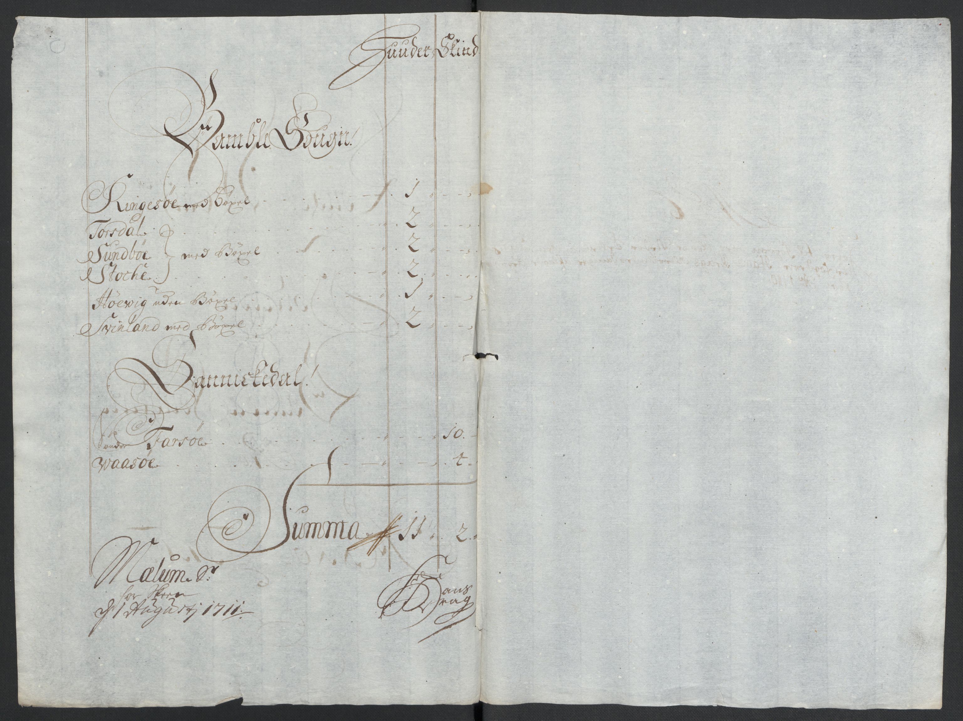 Rentekammeret inntil 1814, Reviderte regnskaper, Fogderegnskap, AV/RA-EA-4092/R36/L2119: Fogderegnskap Øvre og Nedre Telemark og Bamble, 1710, s. 51