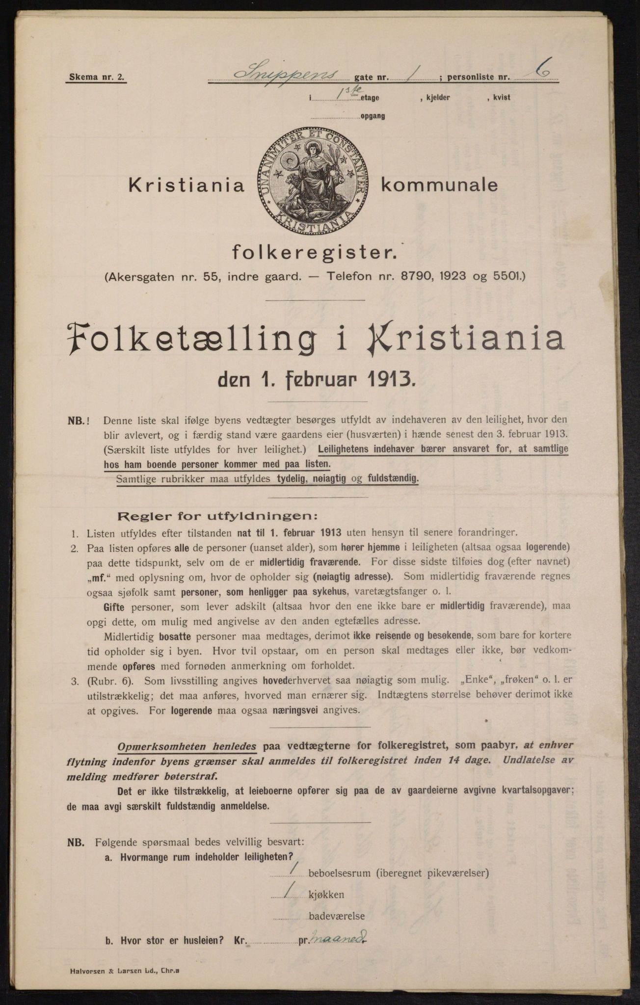 OBA, Kommunal folketelling 1.2.1913 for Kristiania, 1913, s. 97984