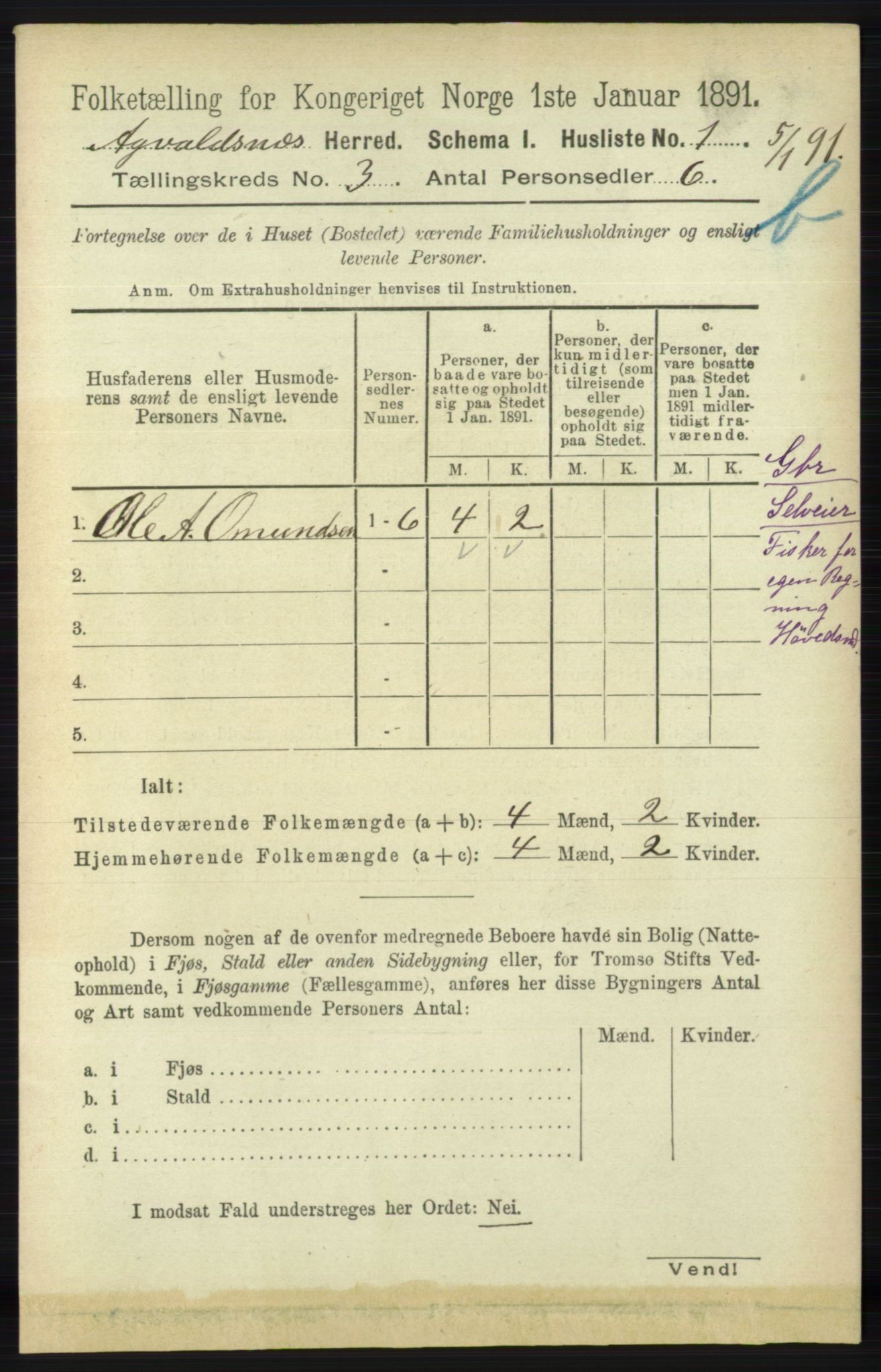 RA, Folketelling 1891 for 1147 Avaldsnes herred, 1891, s. 2499