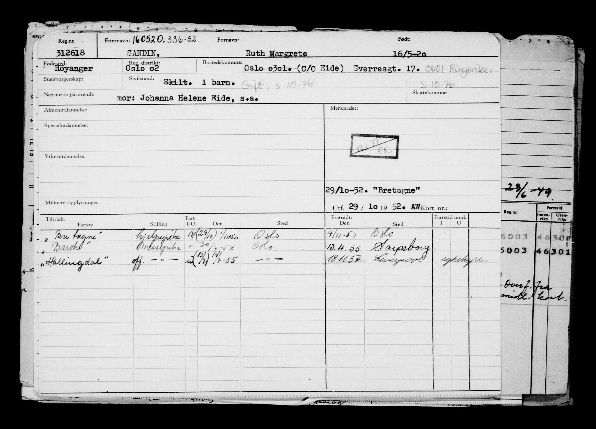 Direktoratet for sjømenn, AV/RA-S-3545/G/Gb/L0181: Hovedkort, 1920, s. 57