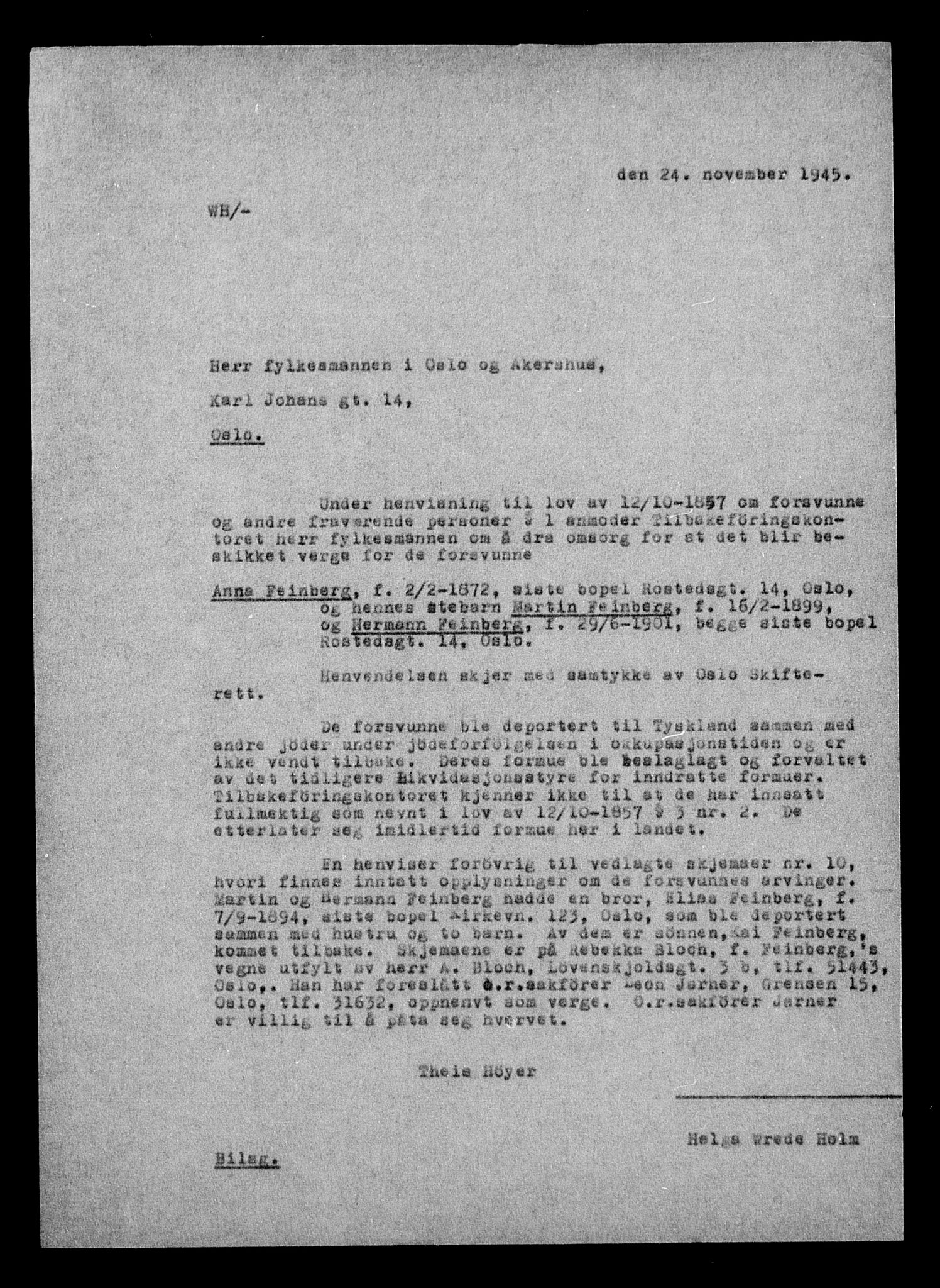 Justisdepartementet, Tilbakeføringskontoret for inndratte formuer, AV/RA-S-1564/H/Hc/Hcc/L0934: --, 1945-1947, s. 531