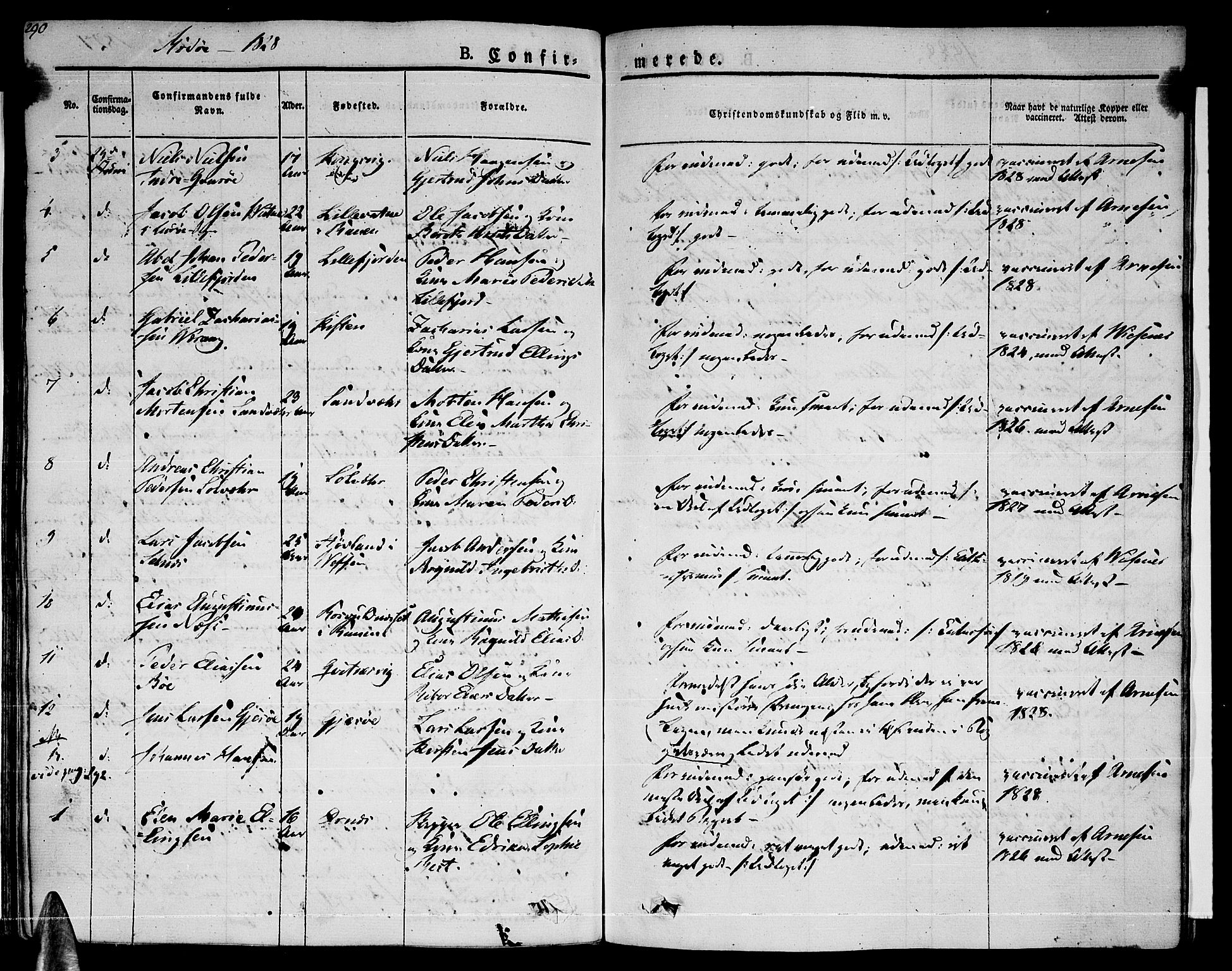 Ministerialprotokoller, klokkerbøker og fødselsregistre - Nordland, AV/SAT-A-1459/841/L0598: Ministerialbok nr. 841A06 /1, 1825-1844, s. 290