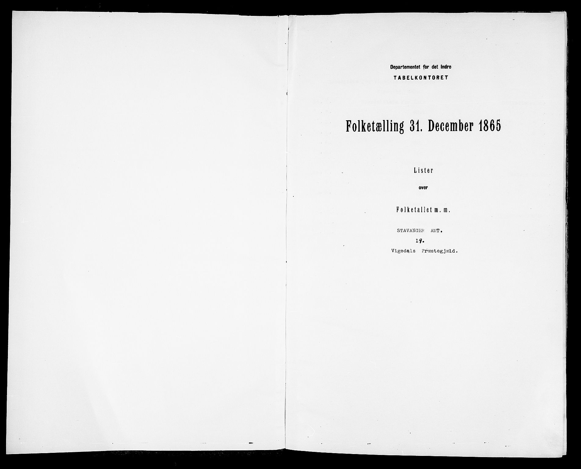 RA, Folketelling 1865 for 1157P Vikedal prestegjeld, 1865, s. 3