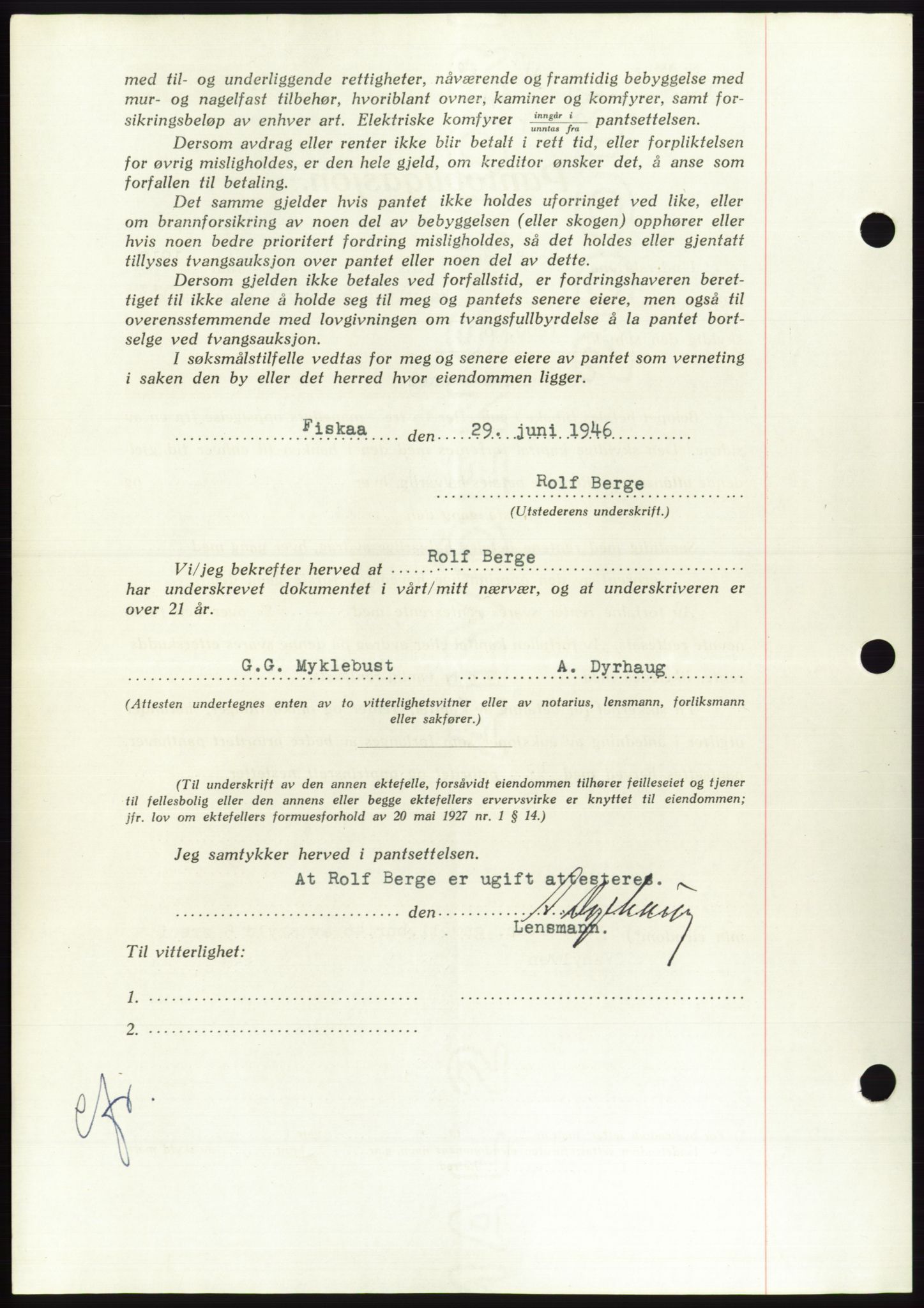 Søre Sunnmøre sorenskriveri, AV/SAT-A-4122/1/2/2C/L0114: Pantebok nr. 1-2B, 1943-1947, Dagboknr: 717/1946