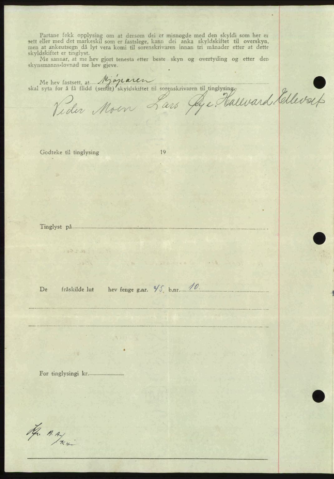 Nordmøre sorenskriveri, AV/SAT-A-4132/1/2/2Ca: Pantebok nr. A101, 1946-1946, Dagboknr: 1194/1946