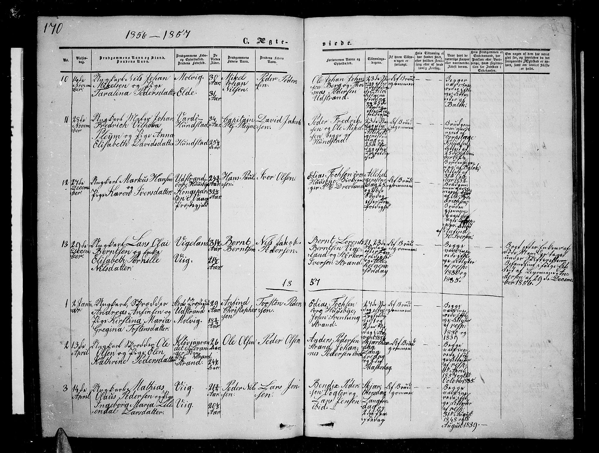 Kvæfjord sokneprestkontor, SATØ/S-1323/G/Ga/Gab/L0003klokker: Klokkerbok nr. 3, 1856-1870, s. 170