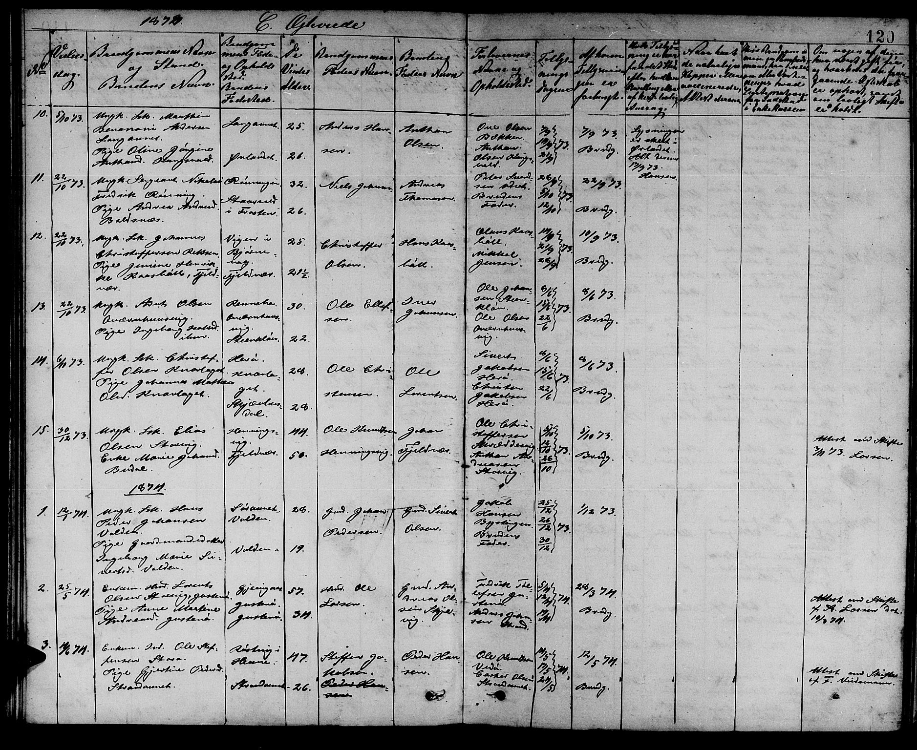 Ministerialprotokoller, klokkerbøker og fødselsregistre - Sør-Trøndelag, SAT/A-1456/637/L0561: Klokkerbok nr. 637C02, 1873-1882, s. 120