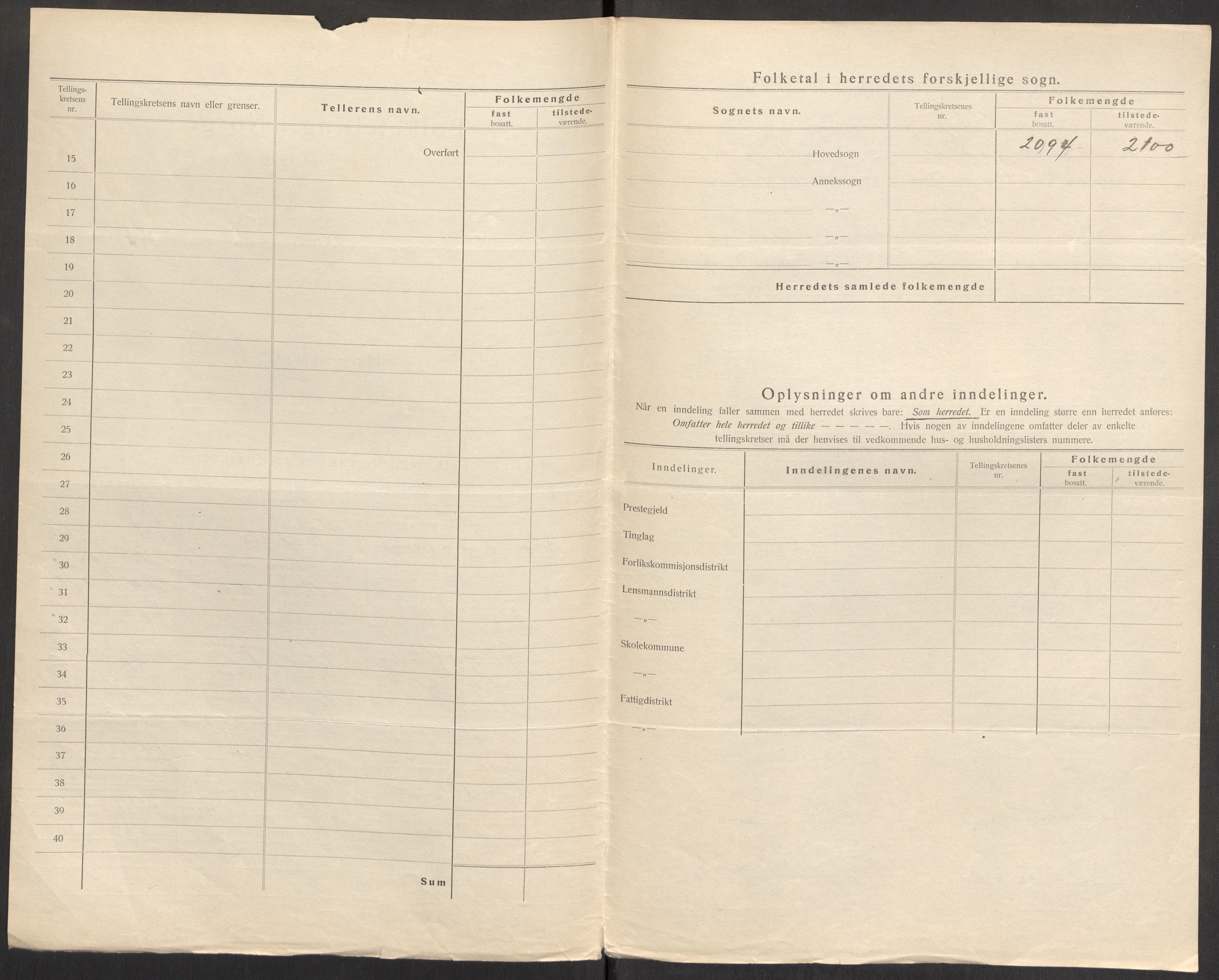 SAST, Folketelling 1920 for 1122 Gjesdal herred, 1920, s. 5