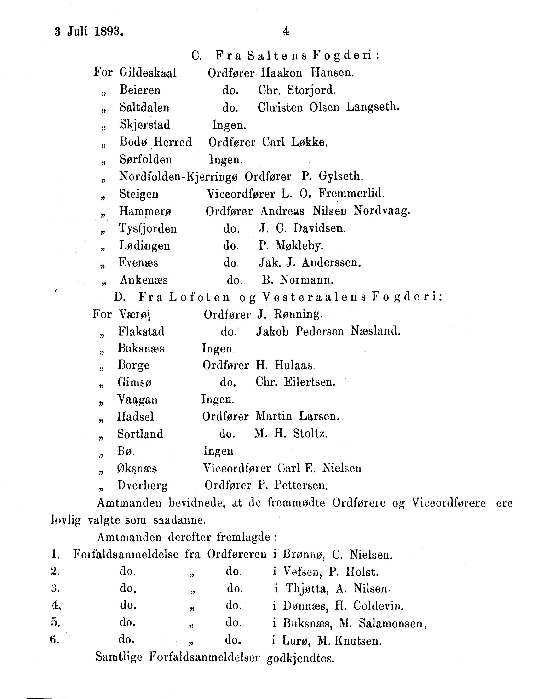 Nordland Fylkeskommune. Fylkestinget, AIN/NFK-17/176/A/Ac/L0016: Fylkestingsforhandlinger 1891-1893, 1891-1893