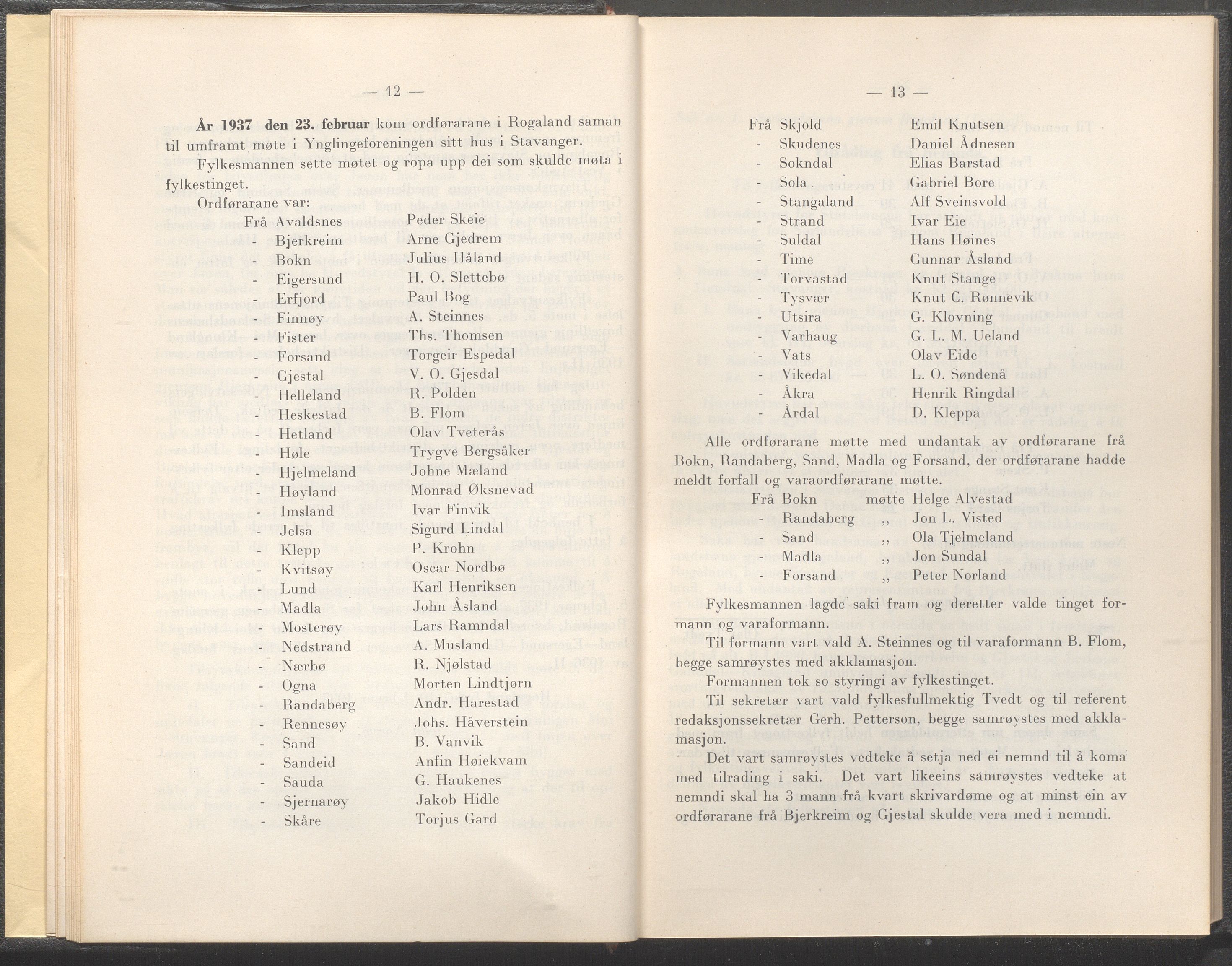 Rogaland fylkeskommune - Fylkesrådmannen , IKAR/A-900/A/Aa/Aaa/L0056: Møtebok , 1937, s. 12-13