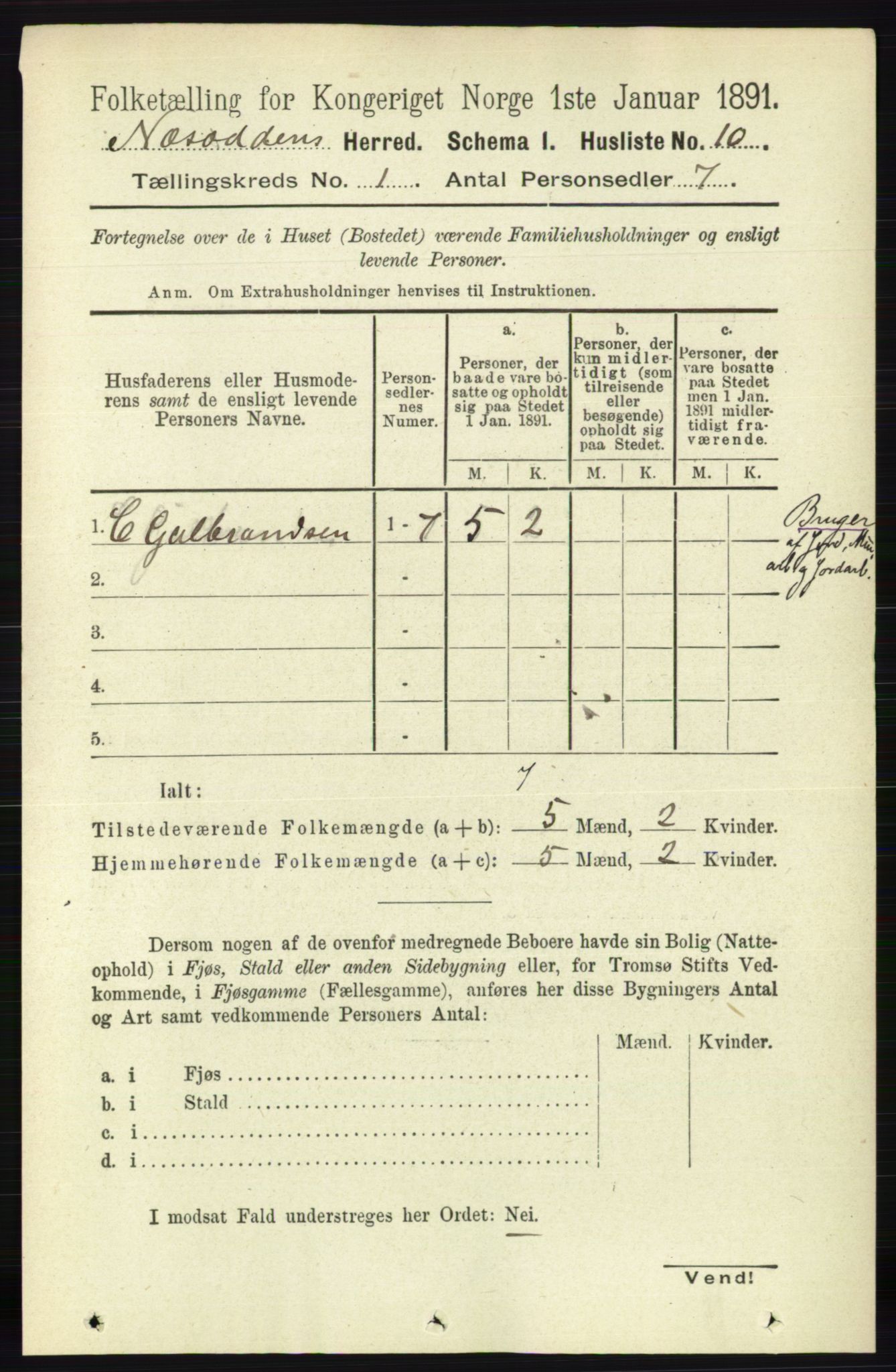 RA, Folketelling 1891 for 0216 Nesodden herred, 1891, s. 26
