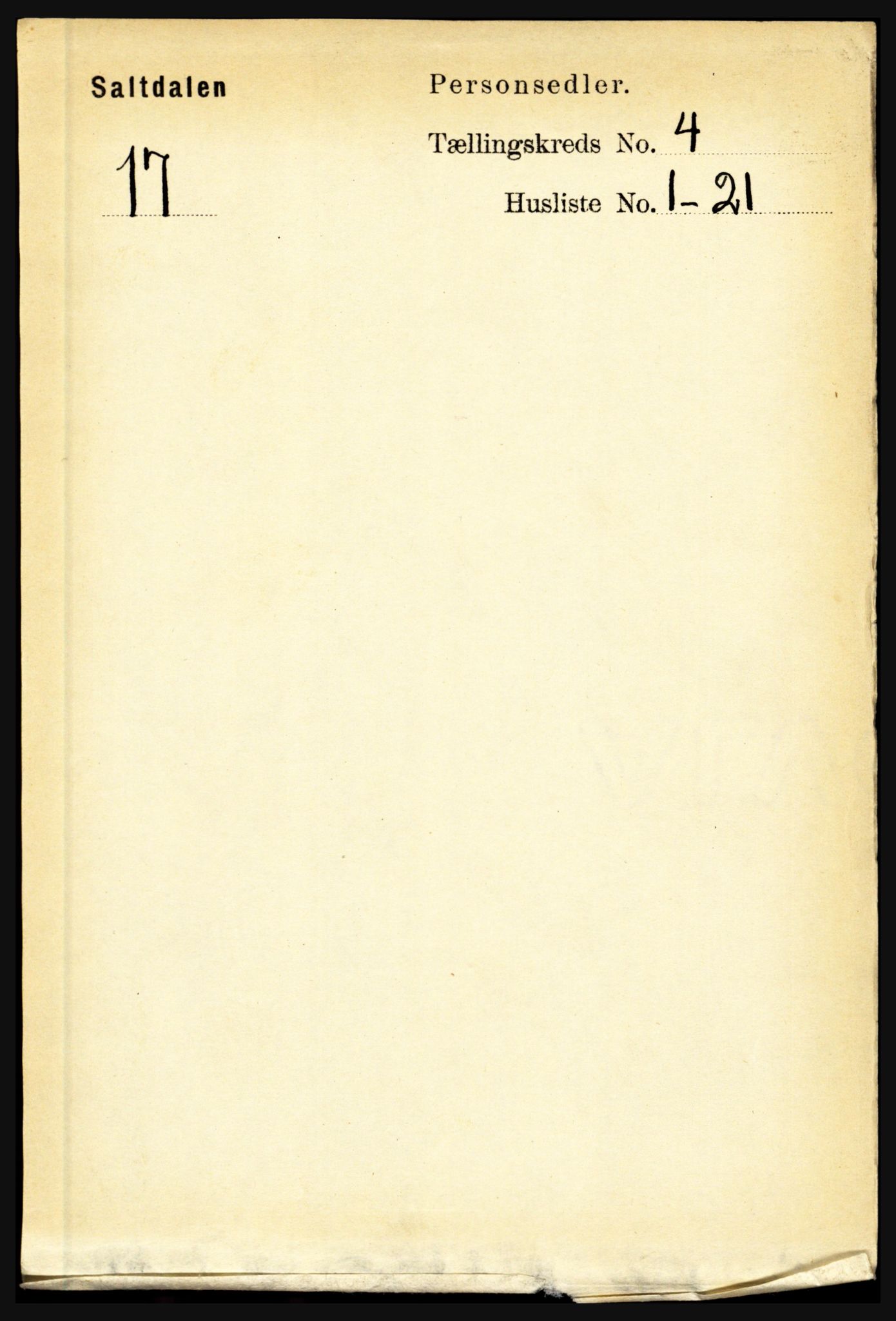 RA, Folketelling 1891 for 1840 Saltdal herred, 1891, s. 2325
