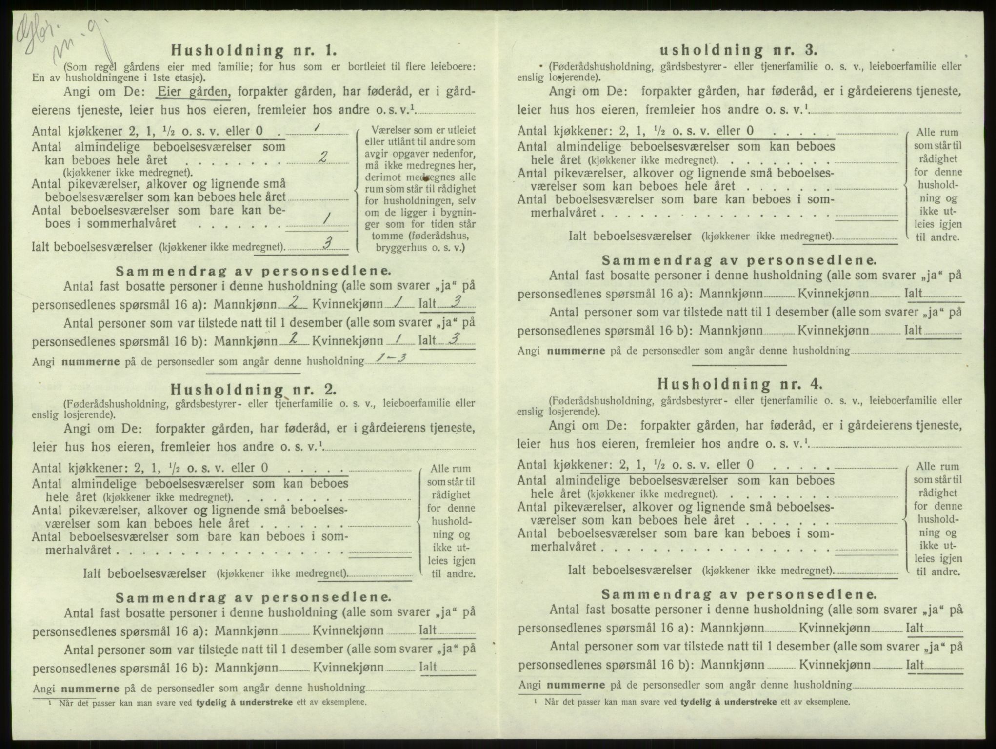 SAB, Folketelling 1920 for 1250 Haus herred, 1920, s. 198