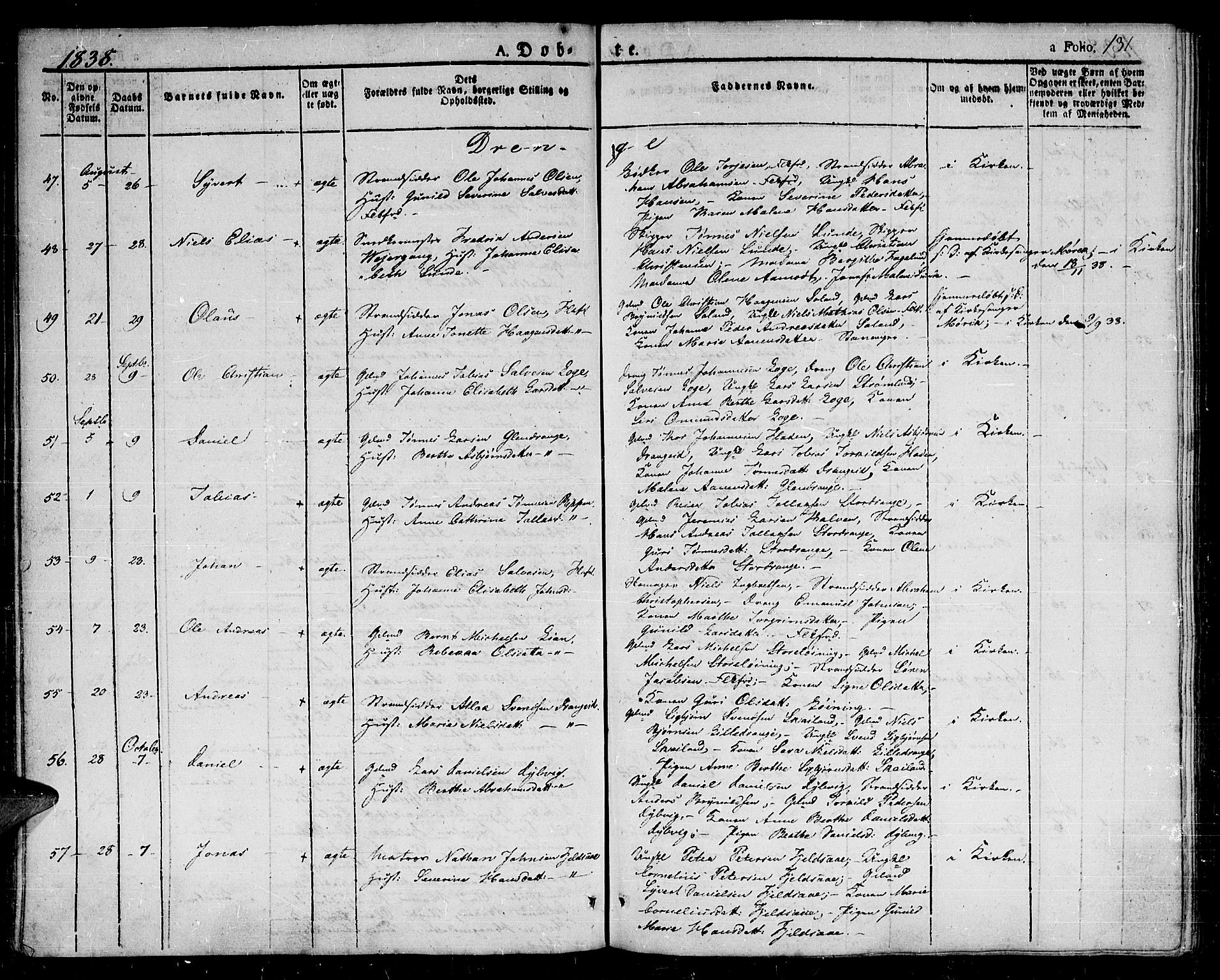 Flekkefjord sokneprestkontor, AV/SAK-1111-0012/F/Fb/Fbc/L0004: Klokkerbok nr. B 4, 1827-1846, s. 131