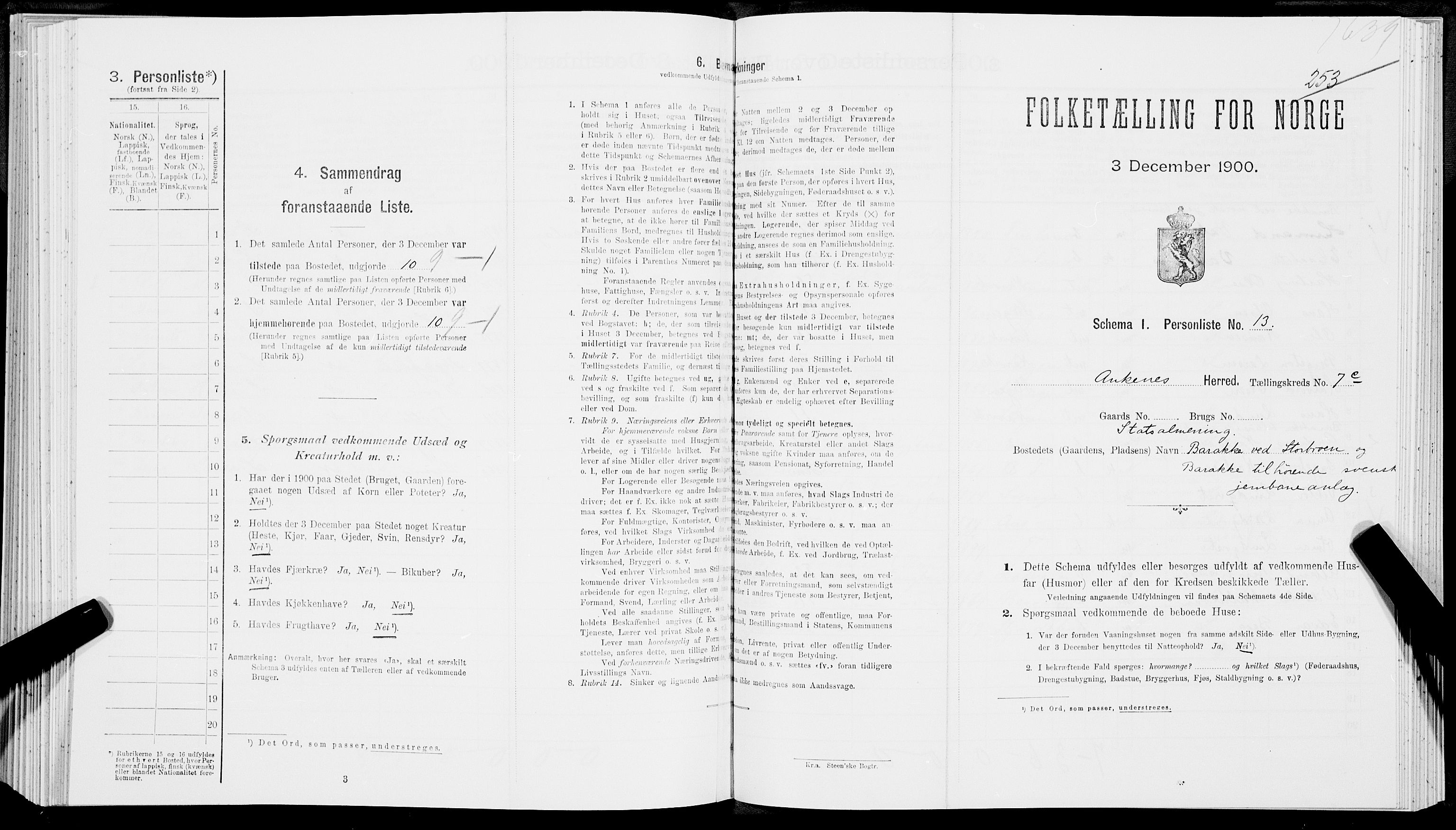 SAT, Folketelling 1900 for 1855 Ankenes herred, 1900, s. 534