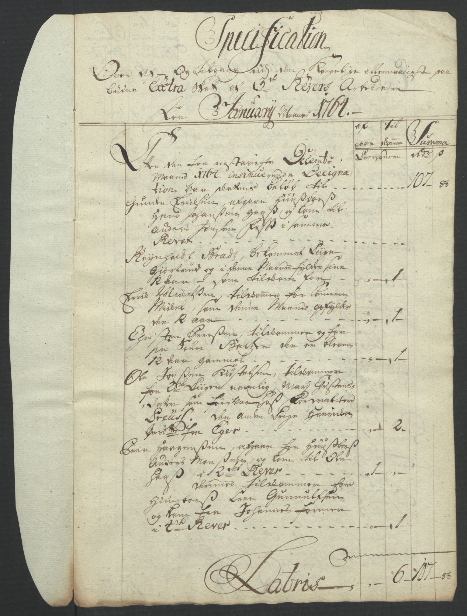 Rentekammeret inntil 1814, Reviderte regnskaper, Bergverksregnskaper, AV/RA-EA-3222/R/Rc/Rca/L0843: Ekstraskatt, 1762-1765, s. 611