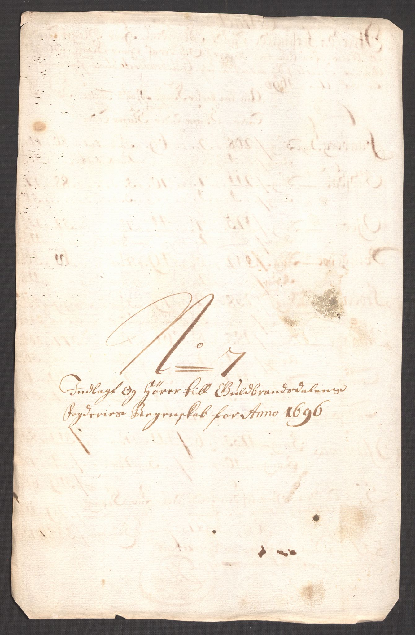 Rentekammeret inntil 1814, Reviderte regnskaper, Fogderegnskap, RA/EA-4092/R17/L1170: Fogderegnskap Gudbrandsdal, 1696-1697, s. 93