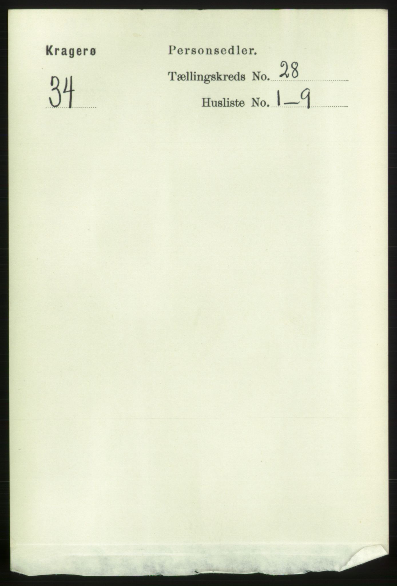 RA, Folketelling 1891 for 0801 Kragerø kjøpstad, 1891, s. 5396