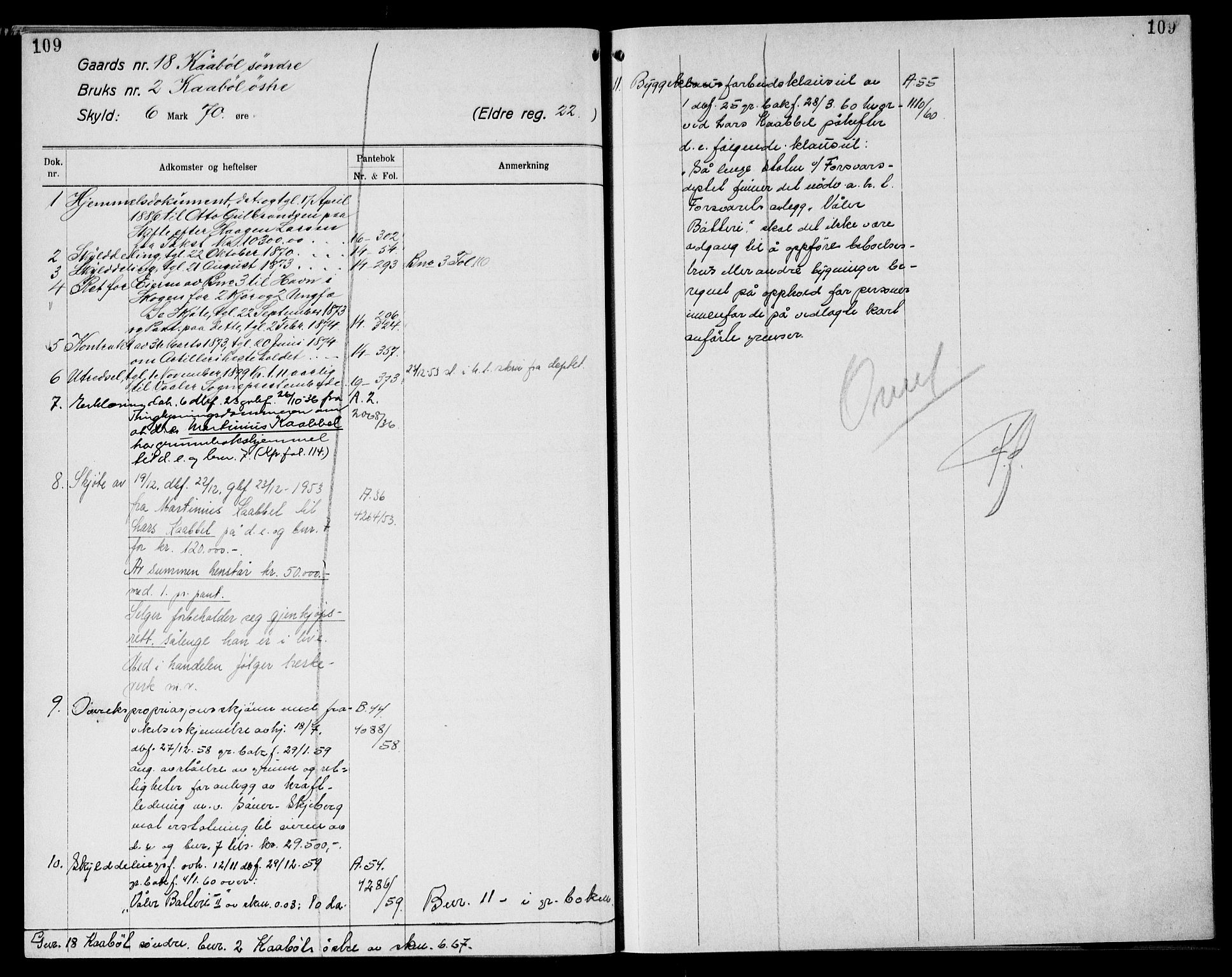 Moss sorenskriveri, SAO/A-10168: Panteregister nr. IX 1, 1794-1961, s. 109