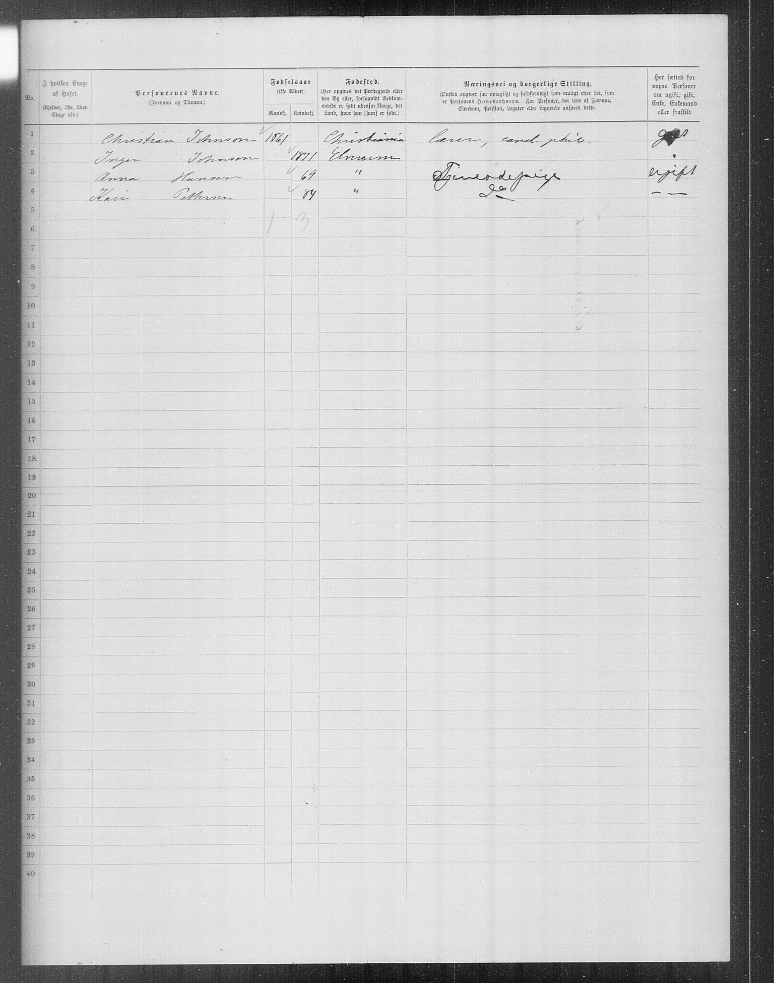 OBA, Kommunal folketelling 31.12.1899 for Kristiania kjøpstad, 1899, s. 14441