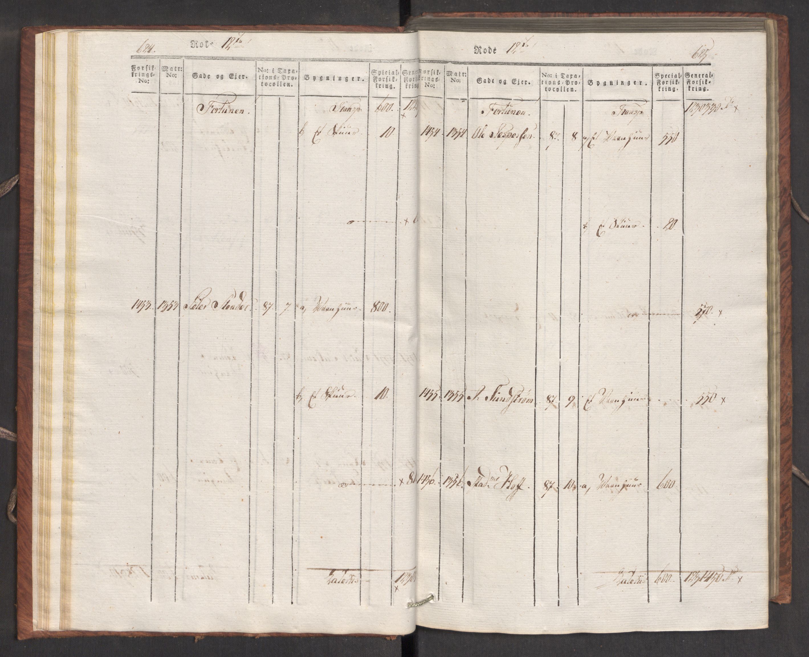 Kommersekollegiet, Brannforsikringskontoret 1767-1814, AV/RA-EA-5458/F/Fa/L0007/0002: Bergen / Branntakstprotokoll, 1807-1817, s. 624-625