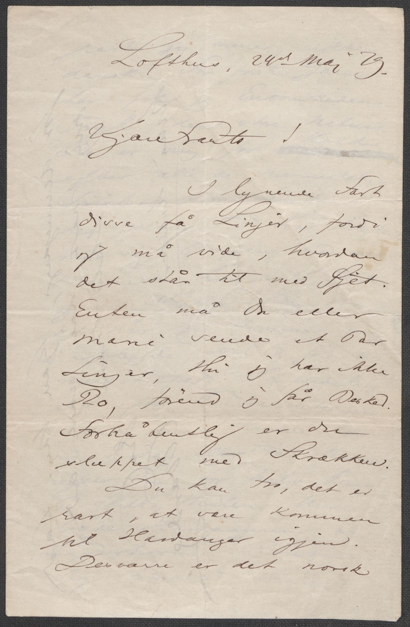Beyer, Frants, RA/PA-0132/F/L0001: Brev fra Edvard Grieg til Frantz Beyer og "En del optegnelser som kan tjene til kommentar til brevene" av Marie Beyer, 1872-1907, s. 57