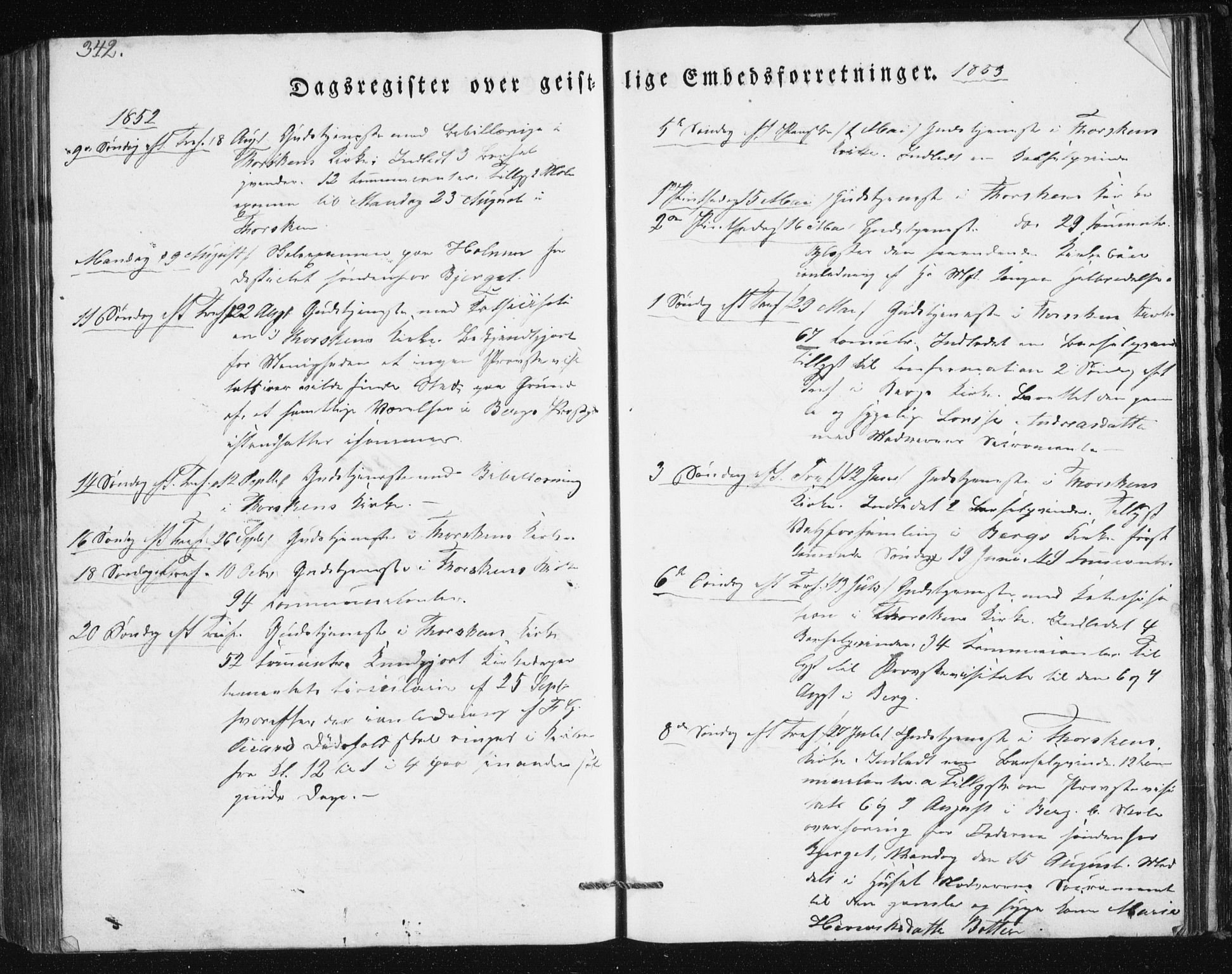 Berg sokneprestkontor, SATØ/S-1318/G/Ga/Gab/L0011klokker: Klokkerbok nr. 11, 1833-1878, s. 342