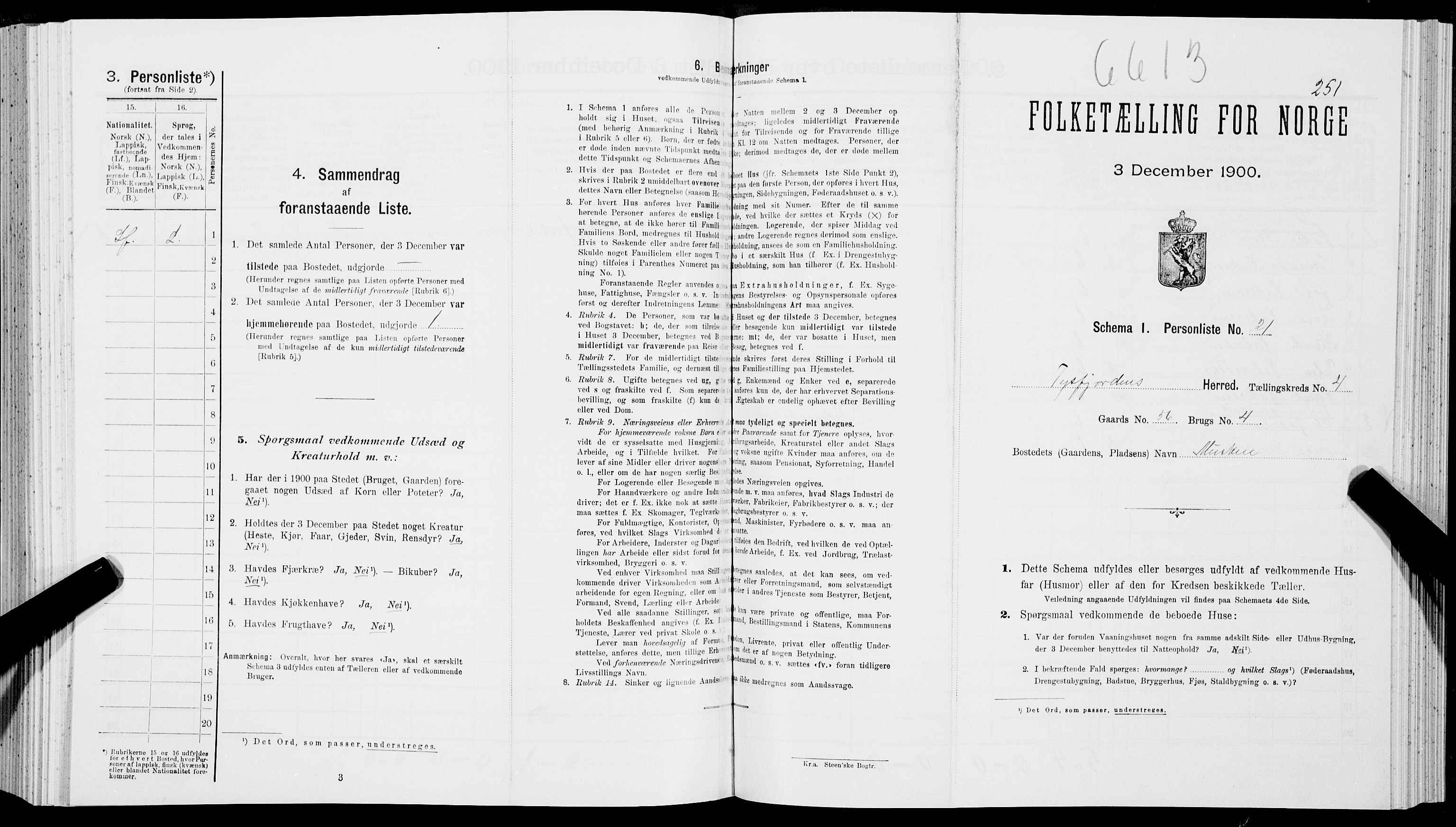 SAT, Folketelling 1900 for 1850 Tysfjord herred, 1900, s. 547