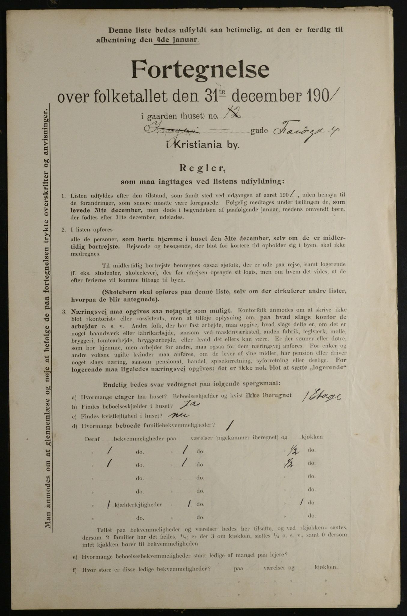 OBA, Kommunal folketelling 31.12.1901 for Kristiania kjøpstad, 1901, s. 4573