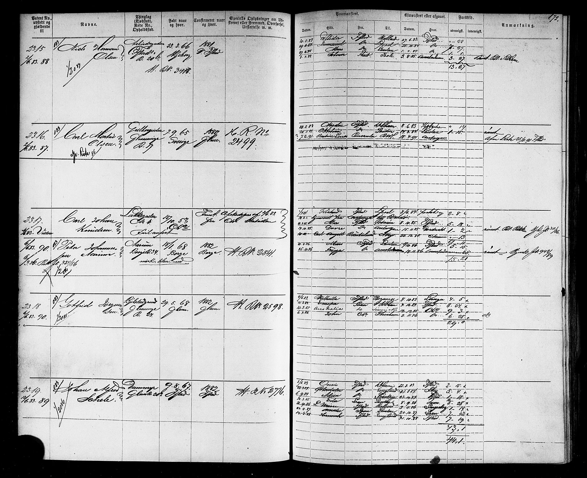 Fredrikstad mønstringskontor, AV/SAO-A-10569b/F/Fc/Fca/L0005: Annotasjonsrulle, 1884-1899, s. 177