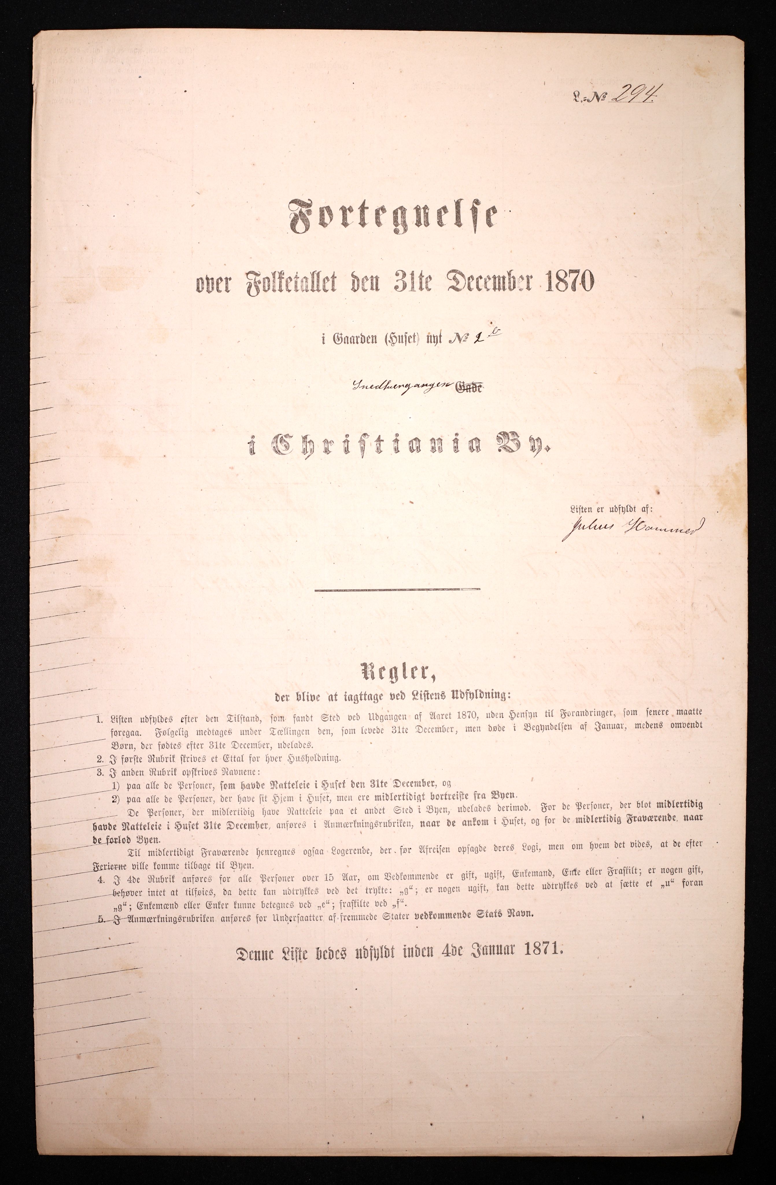 RA, Folketelling 1870 for 0301 Kristiania kjøpstad, 1870, s. 3570