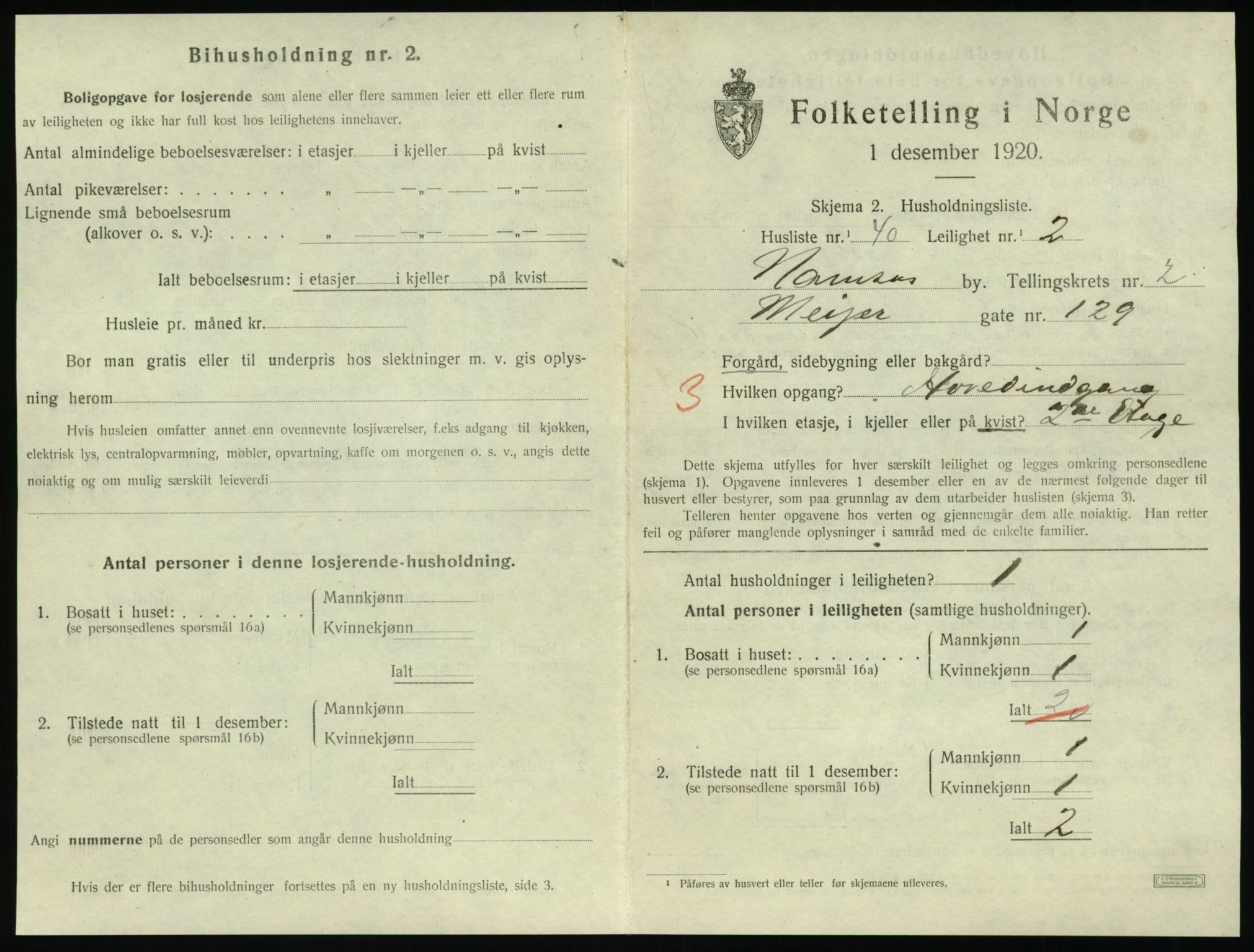 SAT, Folketelling 1920 for 1703 Namsos ladested, 1920, s. 1105