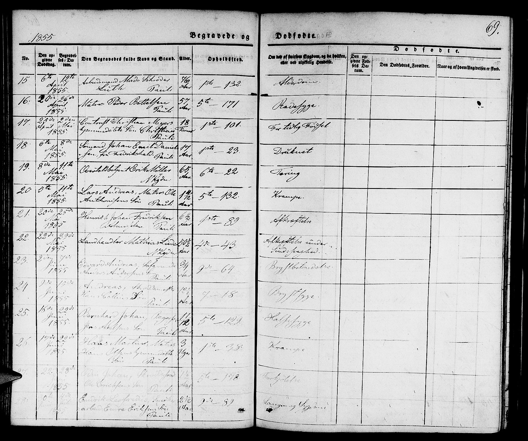 Nykirken Sokneprestembete, AV/SAB-A-77101/H/Hab: Klokkerbok nr. E 1, 1840-1866, s. 69