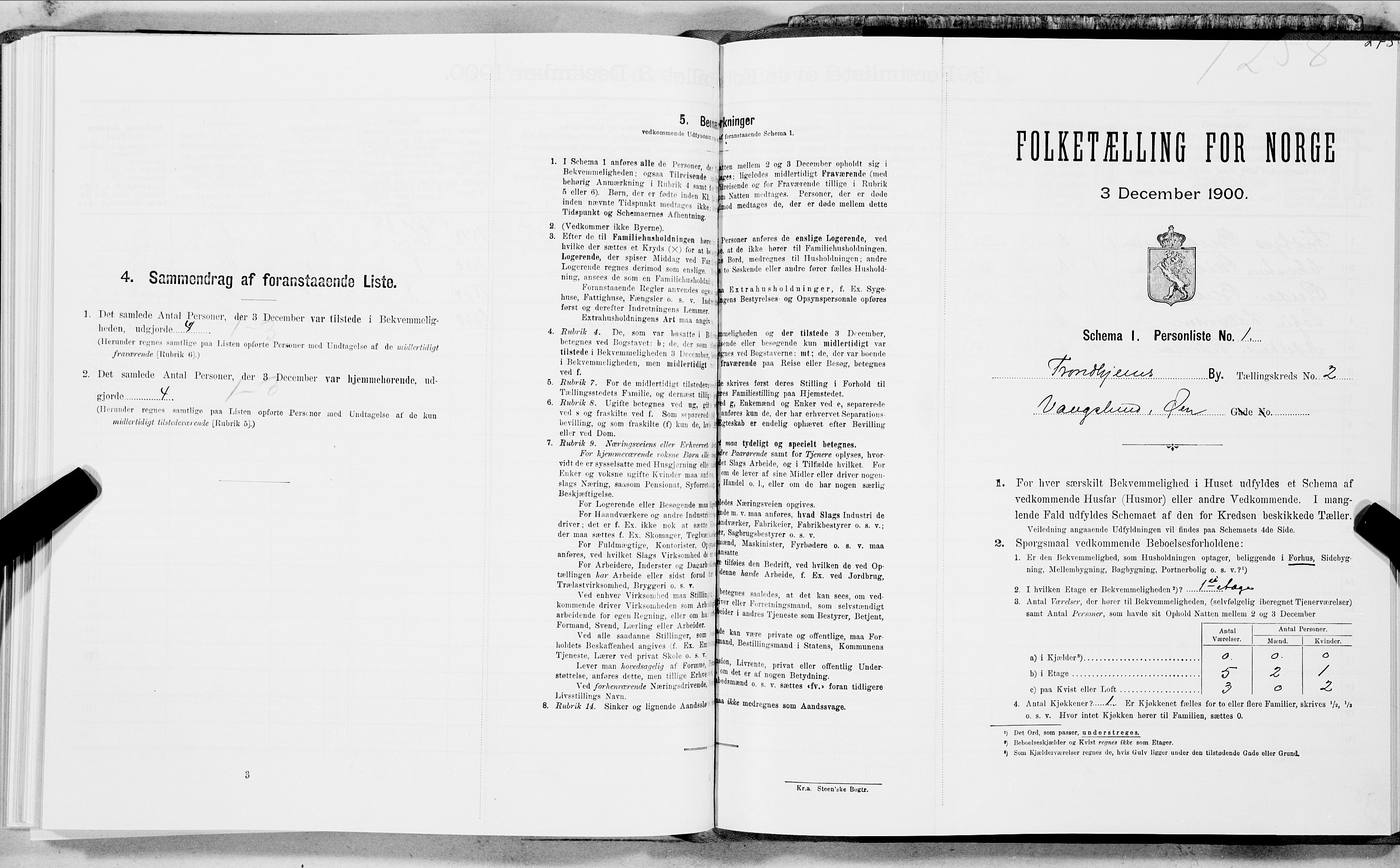 SAT, Folketelling 1900 for 1601 Trondheim kjøpstad, 1900, s. 447