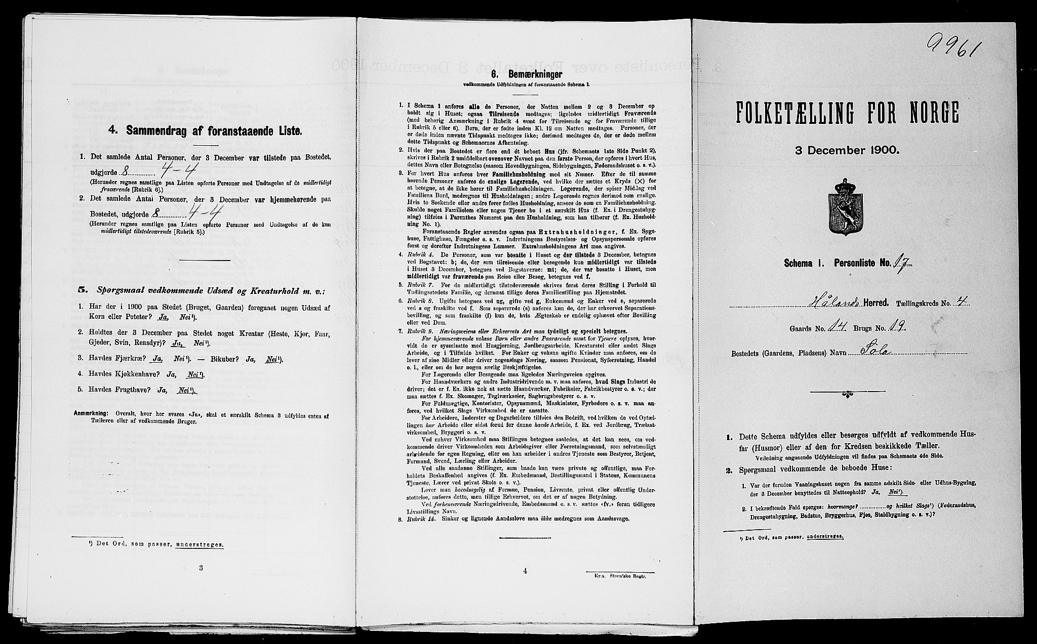 SAST, Folketelling 1900 for 1124 Haaland herred, 1900, s. 637